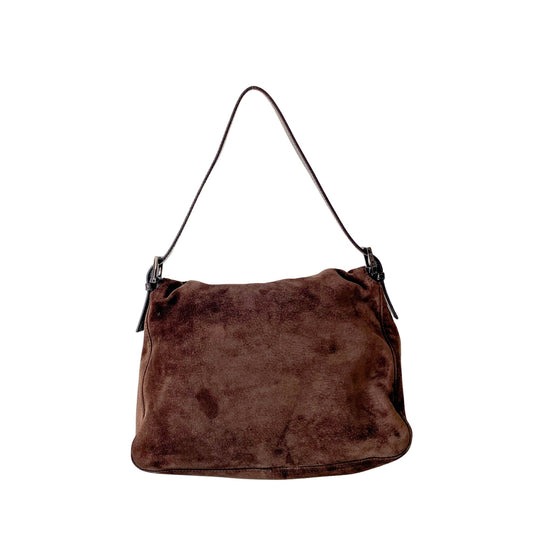 FENDI Mamma Baugette Suede Brown Shoulder Bag, in , Sold by HIVE PRELOVED - Shoulder Bags, ,