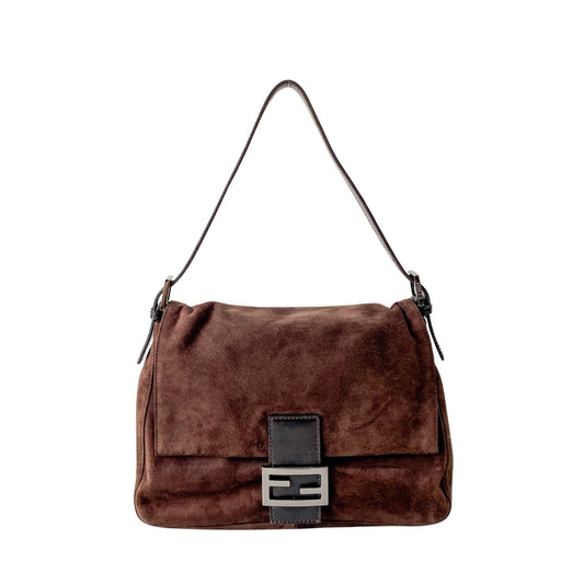 FENDI Mamma Baugette Suede Brown Shoulder Bag, in , Sold by HIVE PRELOVED - Shoulder Bags, ,