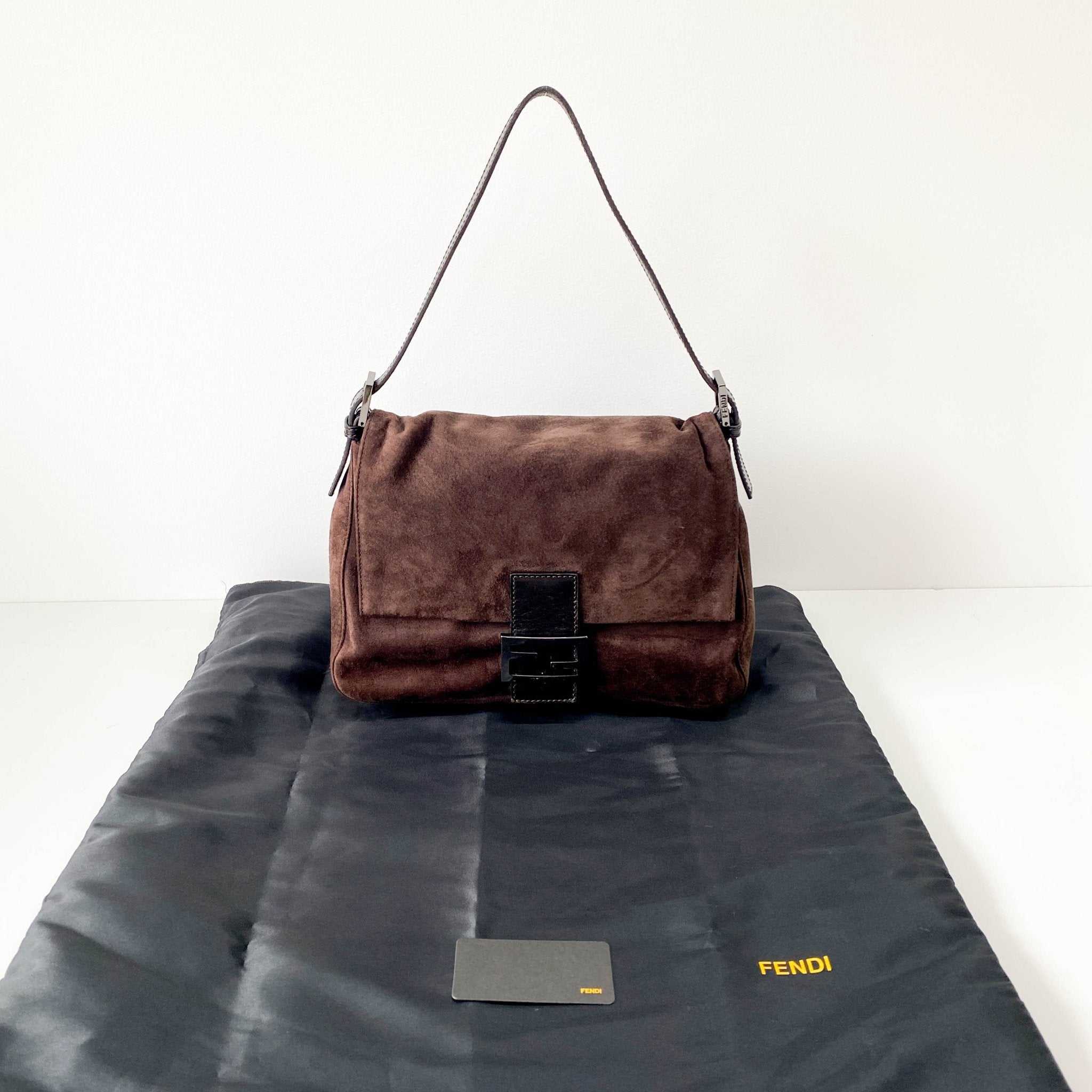 FENDI Mamma Baugette Suede Brown Shoulder Bag, in , Sold by HIVE PRELOVED - Shoulder Bags, ,