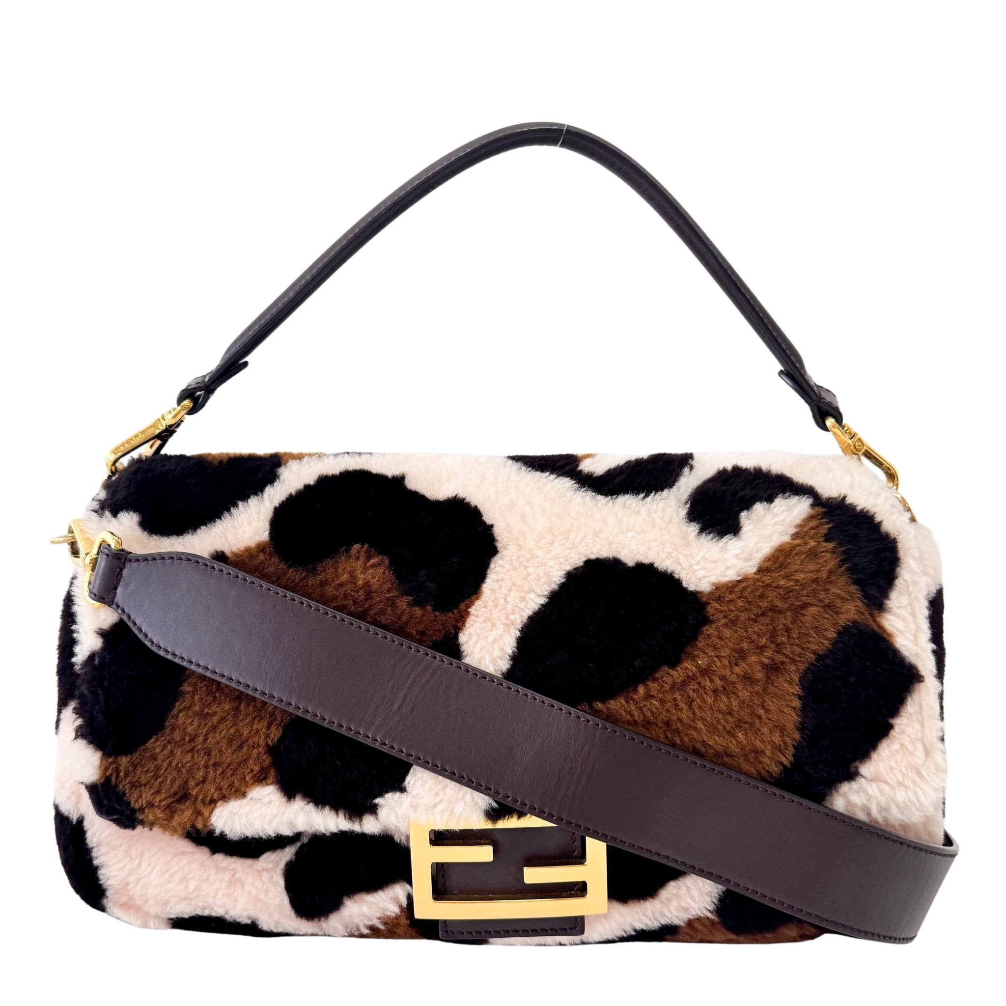 FENDI Maxi Baguette Fun Cow Print Wool Shoulder Bag, in , Sold by HIVE PRELOVED - Shoulder Bags, ,