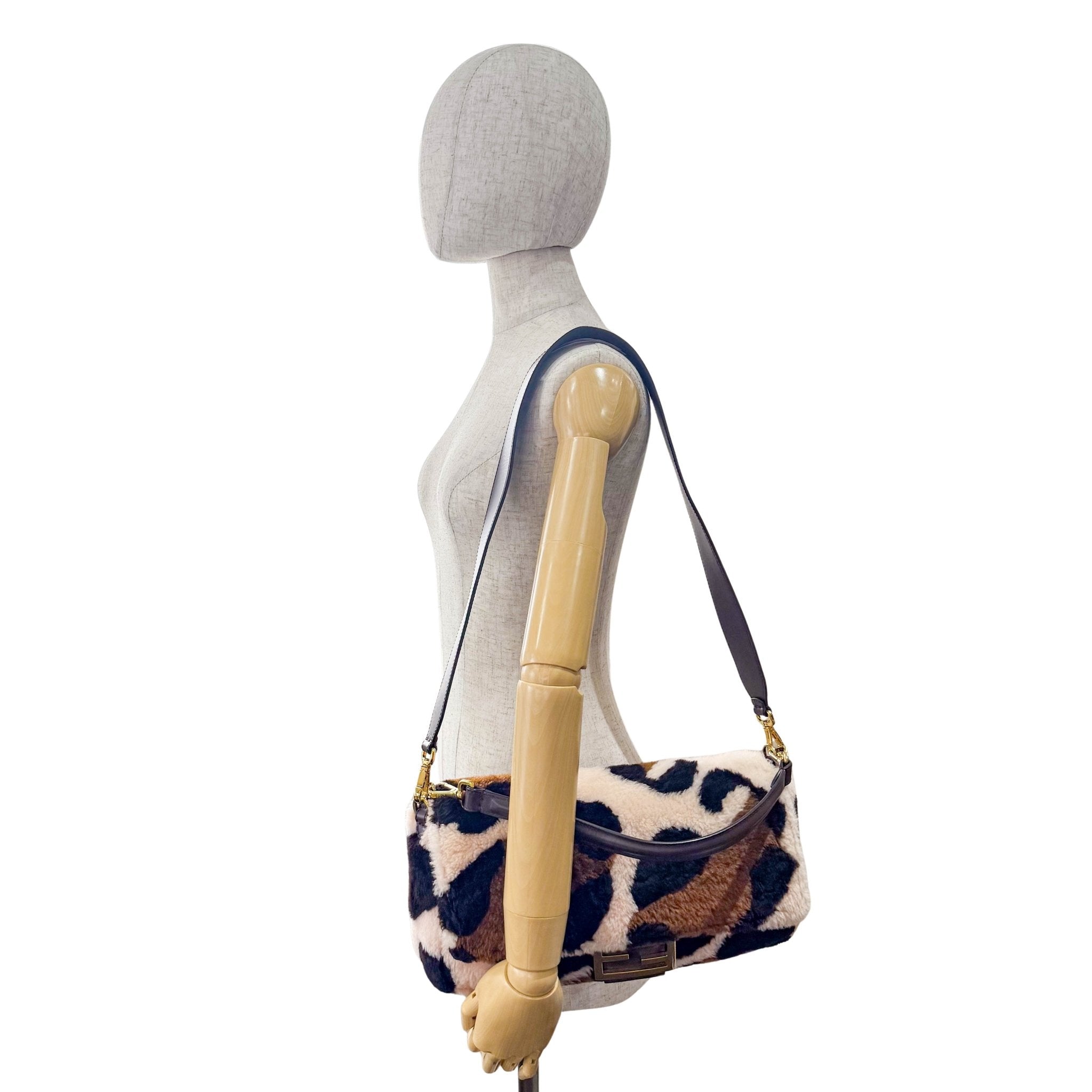 FENDI Maxi Baguette Fun Cow Print Wool Shoulder Bag, in , Sold by HIVE PRELOVED - Shoulder Bags, ,