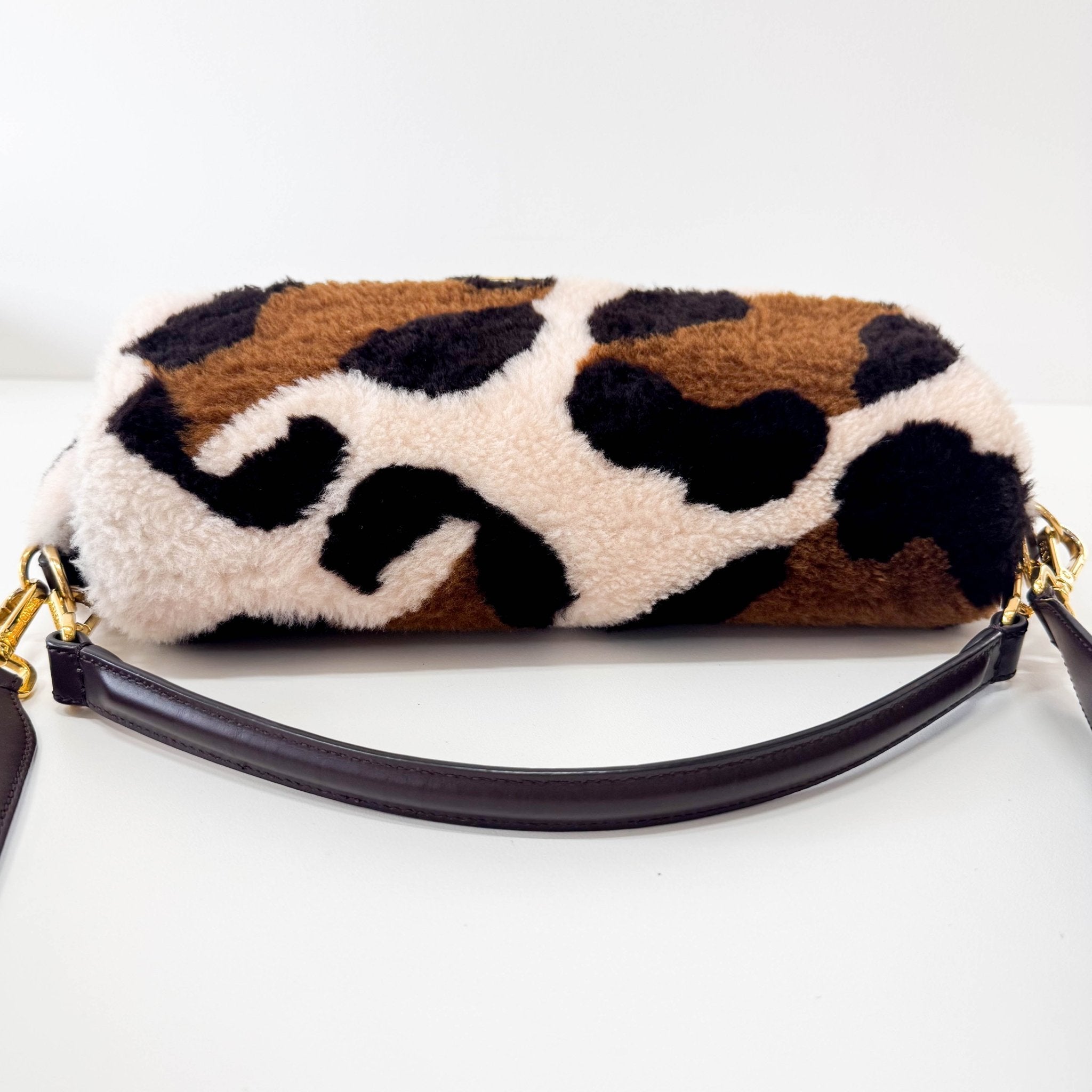 FENDI Maxi Baguette Fun Cow Print Wool Shoulder Bag, in , Sold by HIVE PRELOVED - Shoulder Bags, ,