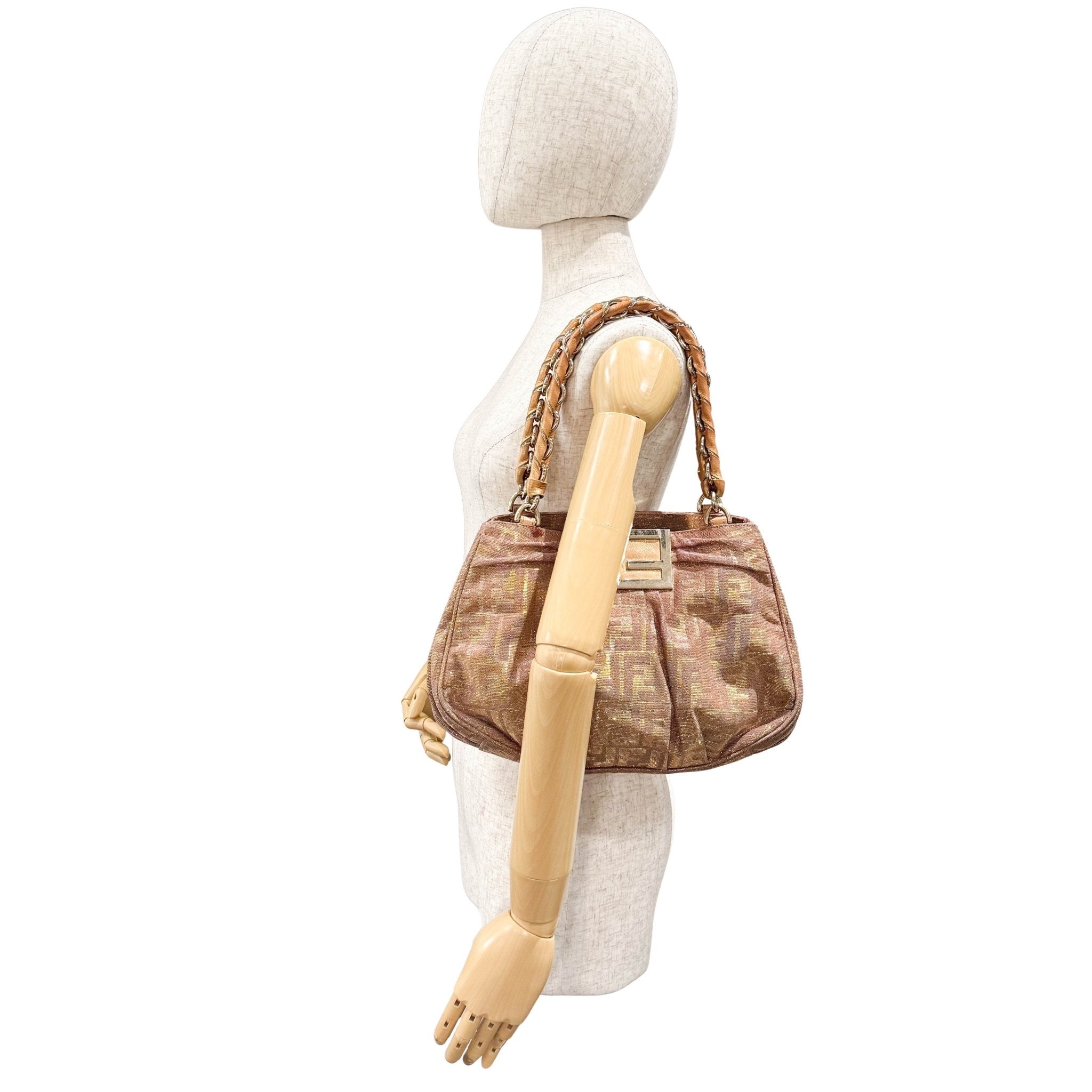 FENDI Metallic Lurex Zucca Mia Hobo Shoulder Bag, in , Sold by HIVE PRELOVED - Shoulder Bags, ,