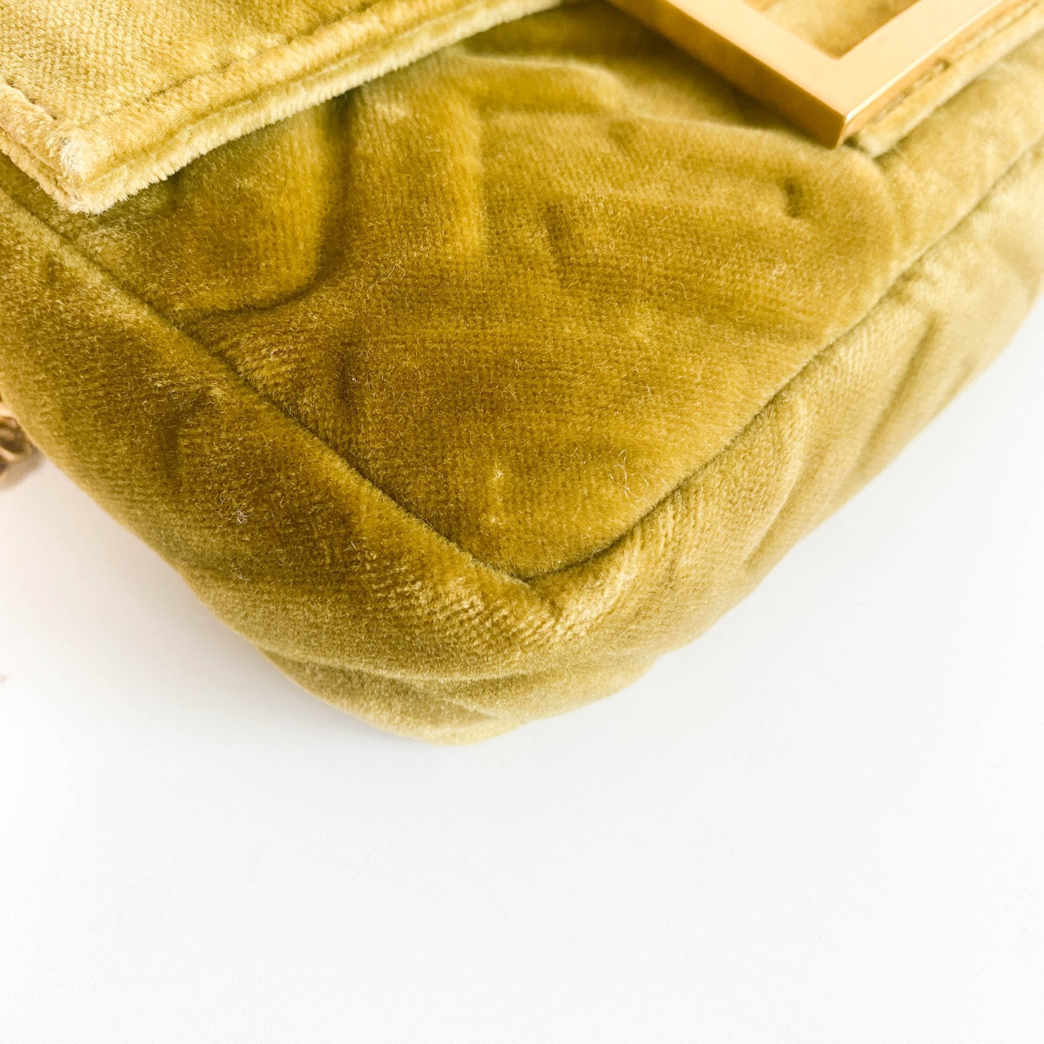 FENDI Mini Baguette Khaki Velvet Chain Shoulder Bag, in , Sold by HIVE PRELOVED - Crossbody bags, Handle Bags,