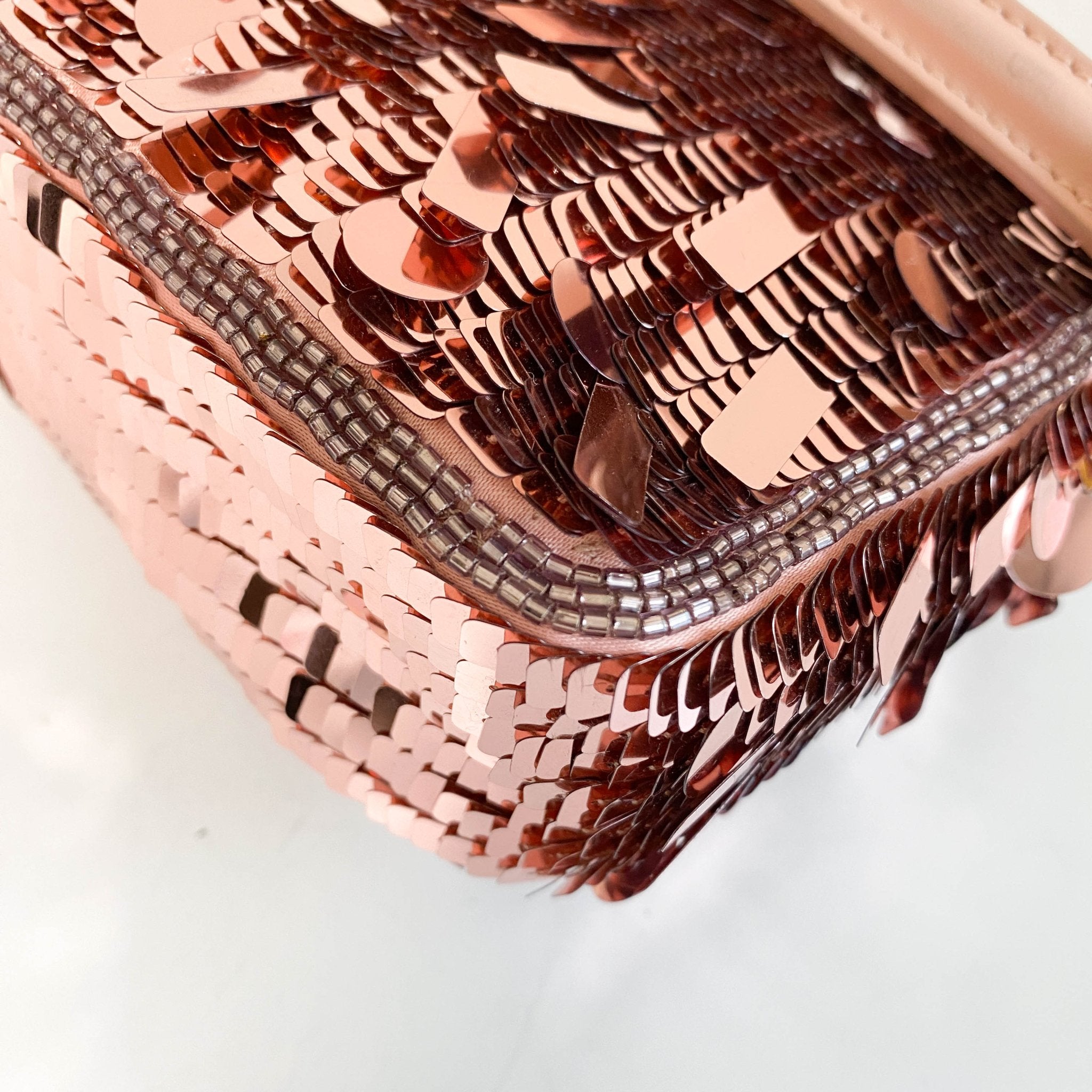 FENDI Mini Baguette Pink Sequin Chain Shoulder Bag, in , Sold by HIVE PRELOVED - Crossbody bags, Shoulder Bags,