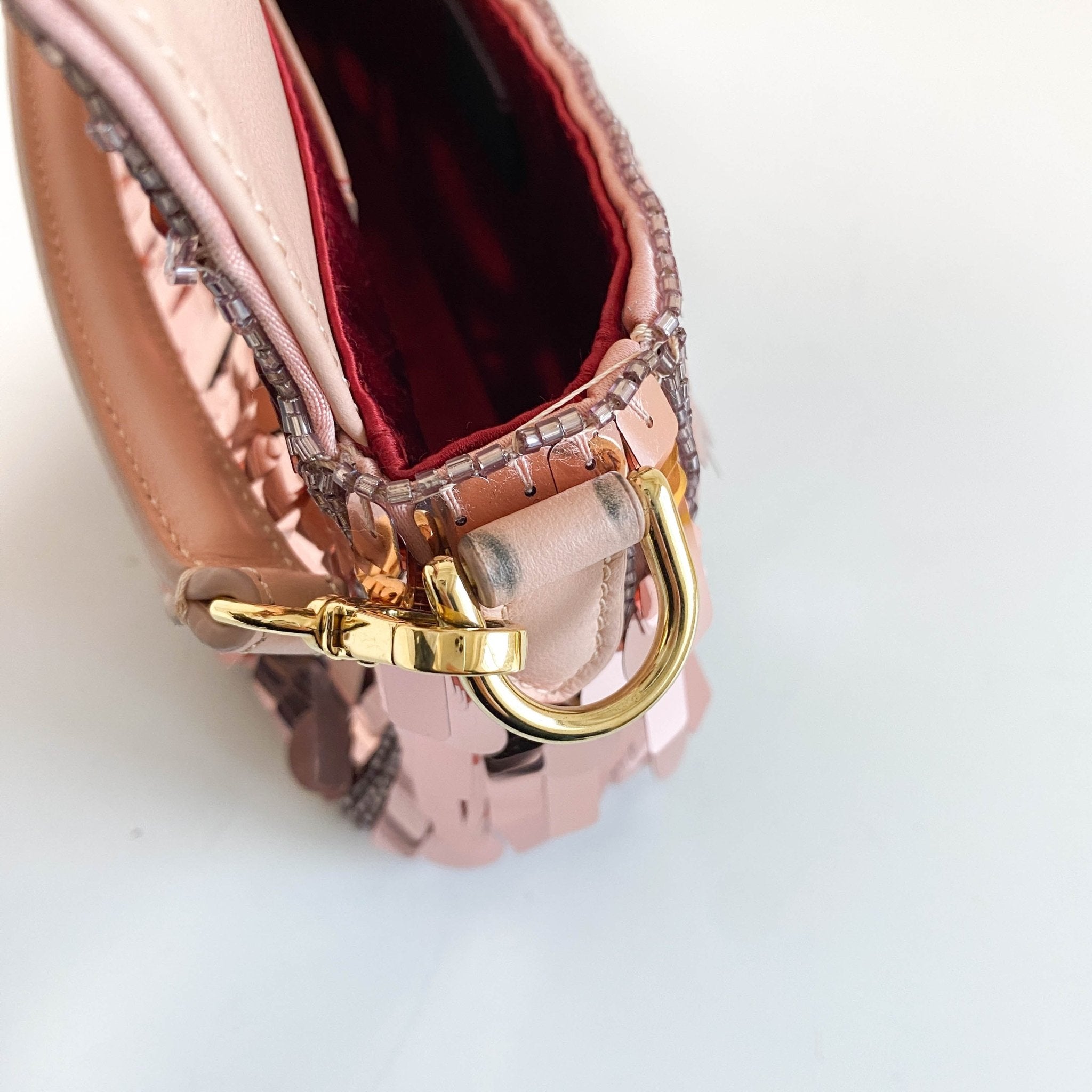 FENDI Mini Baguette Pink Sequin Chain Shoulder Bag, in , Sold by HIVE PRELOVED - Crossbody bags, Shoulder Bags,