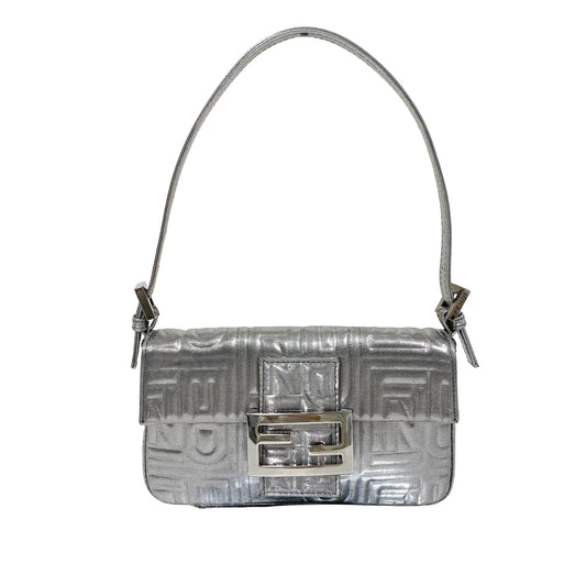 FENDI Mini Baguette Silver Shoulder Bag, in , Sold by HIVE PRELOVED - Shoulder Bags, ,