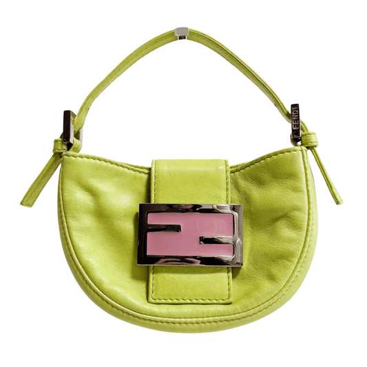 FENDI Mini Croissant Green Leather Shoulder Bag, in , Sold by HIVE PRELOVED - Shoulder Bags, ,
