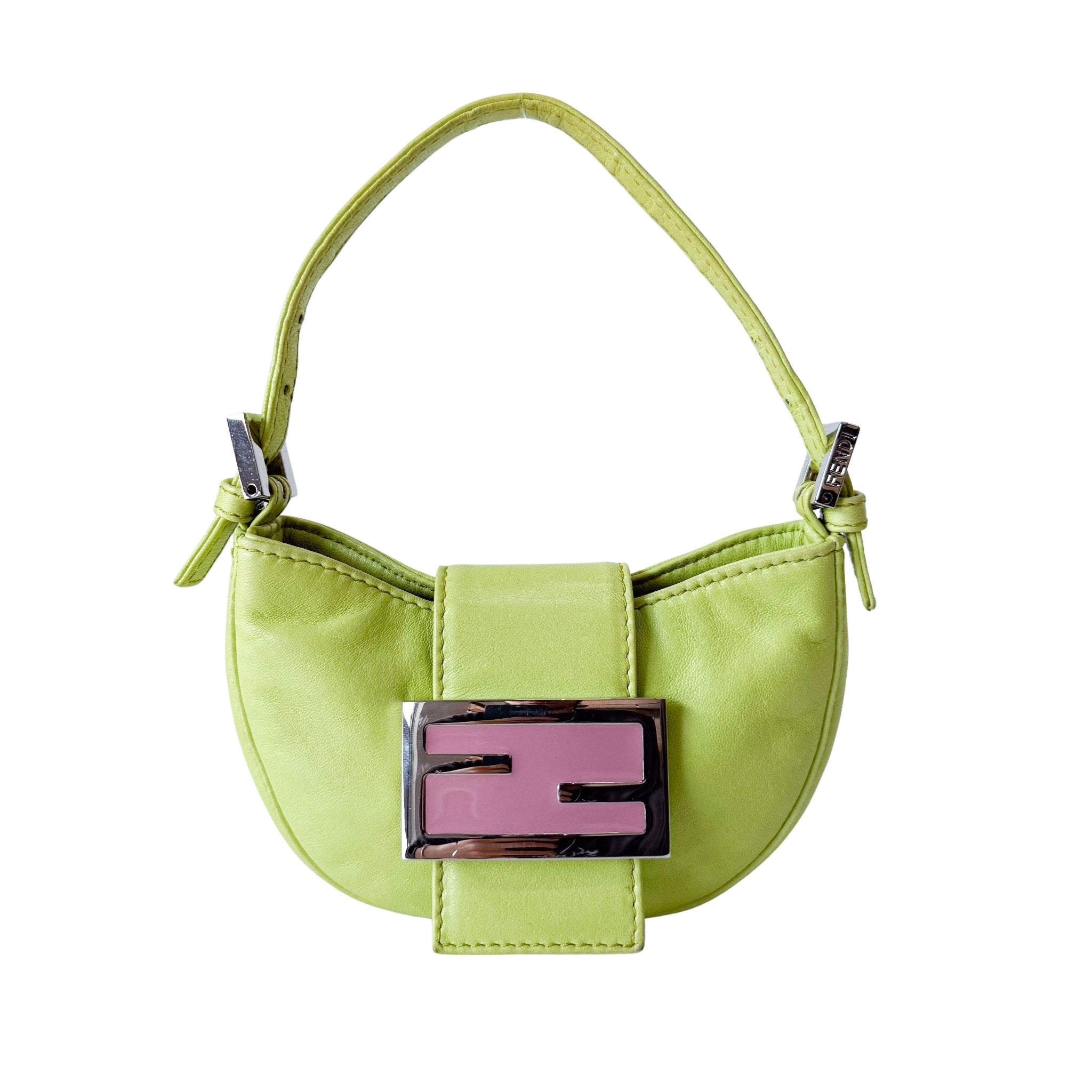 FENDI Mini Croissant Green Nappa Leather Bag, in , Sold by HIVE PRELOVED - Handle Bags, ,