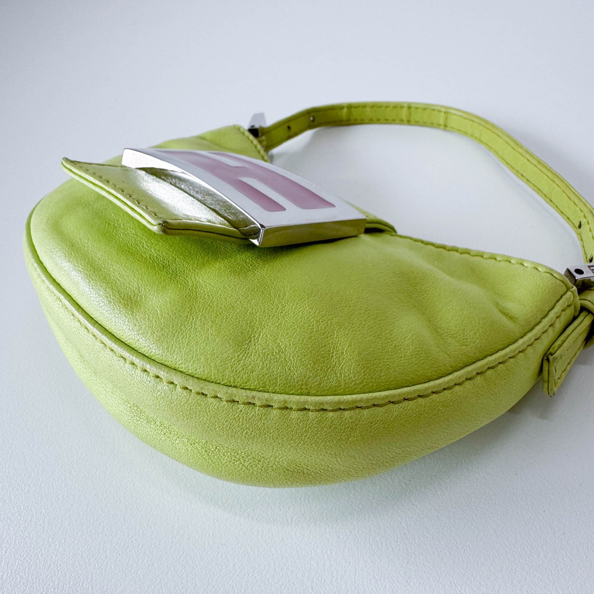 FENDI Mini Croissant Green Nappa Leather Bag, in , Sold by HIVE PRELOVED - Handle Bags, ,