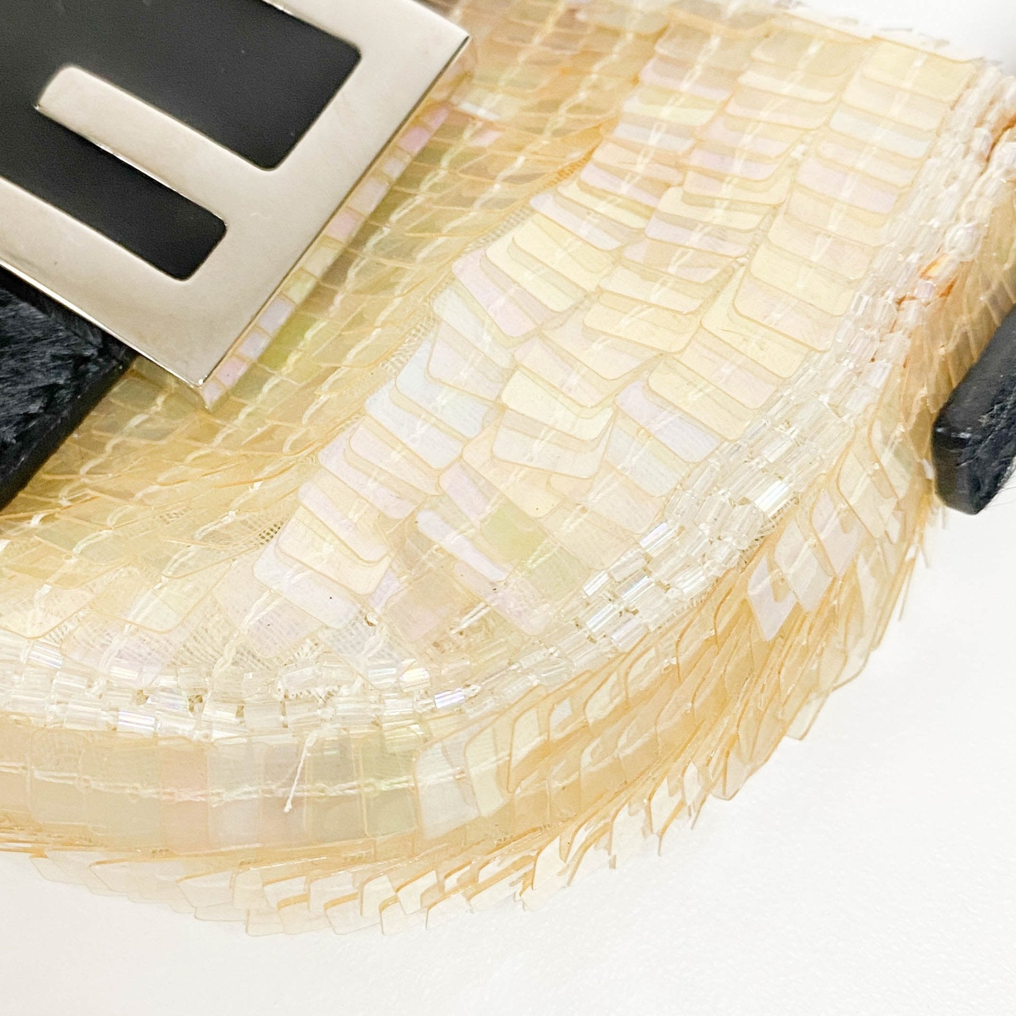 FENDI Mini Croissant Ivory Sequin / Calf Pony Hair, in , Sold by HIVE PRELOVED - Handle Bags, Mini bags,