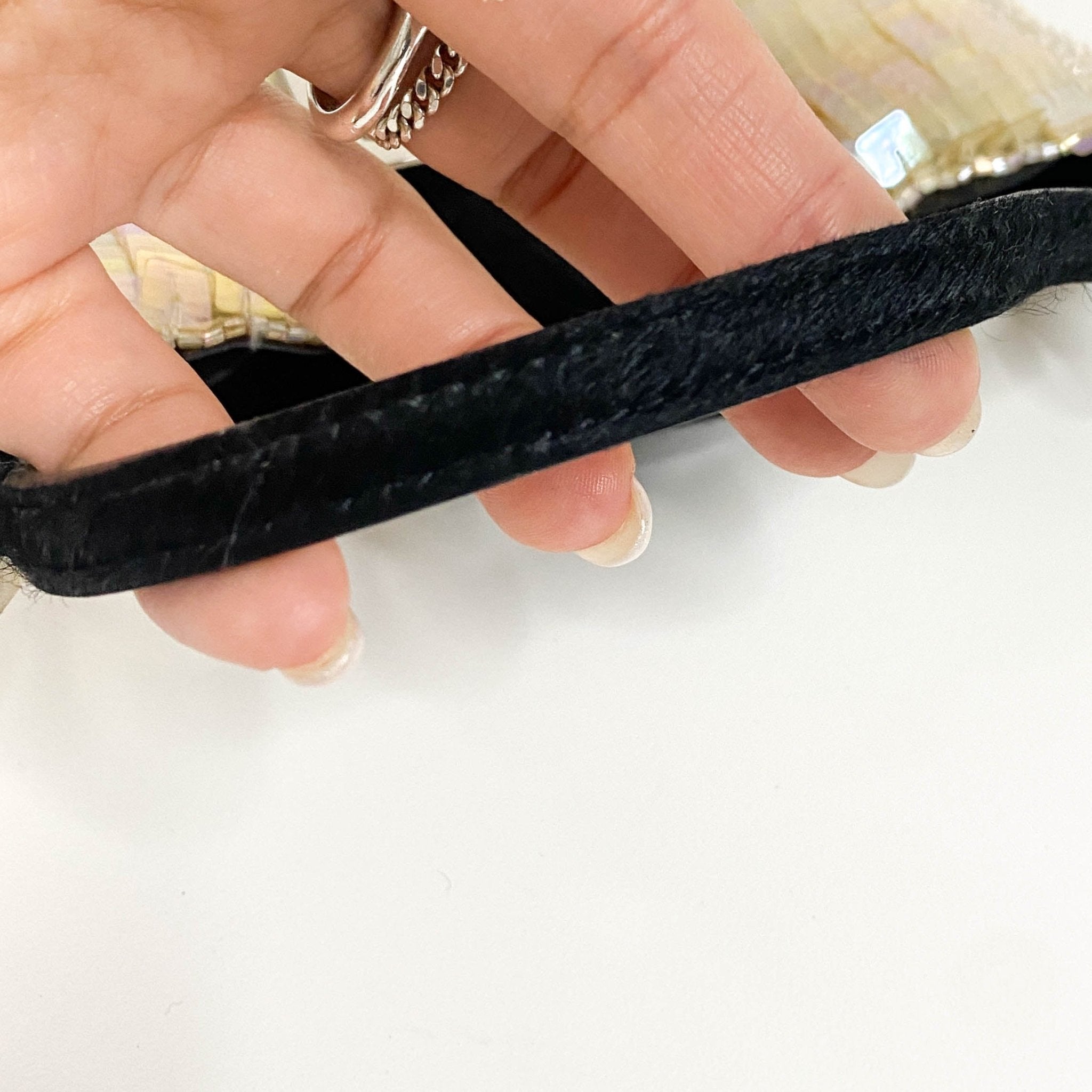 FENDI Mini Croissant Ivory Sequin / Calf Pony Hair, in , Sold by HIVE PRELOVED - Handle Bags, Mini bags,