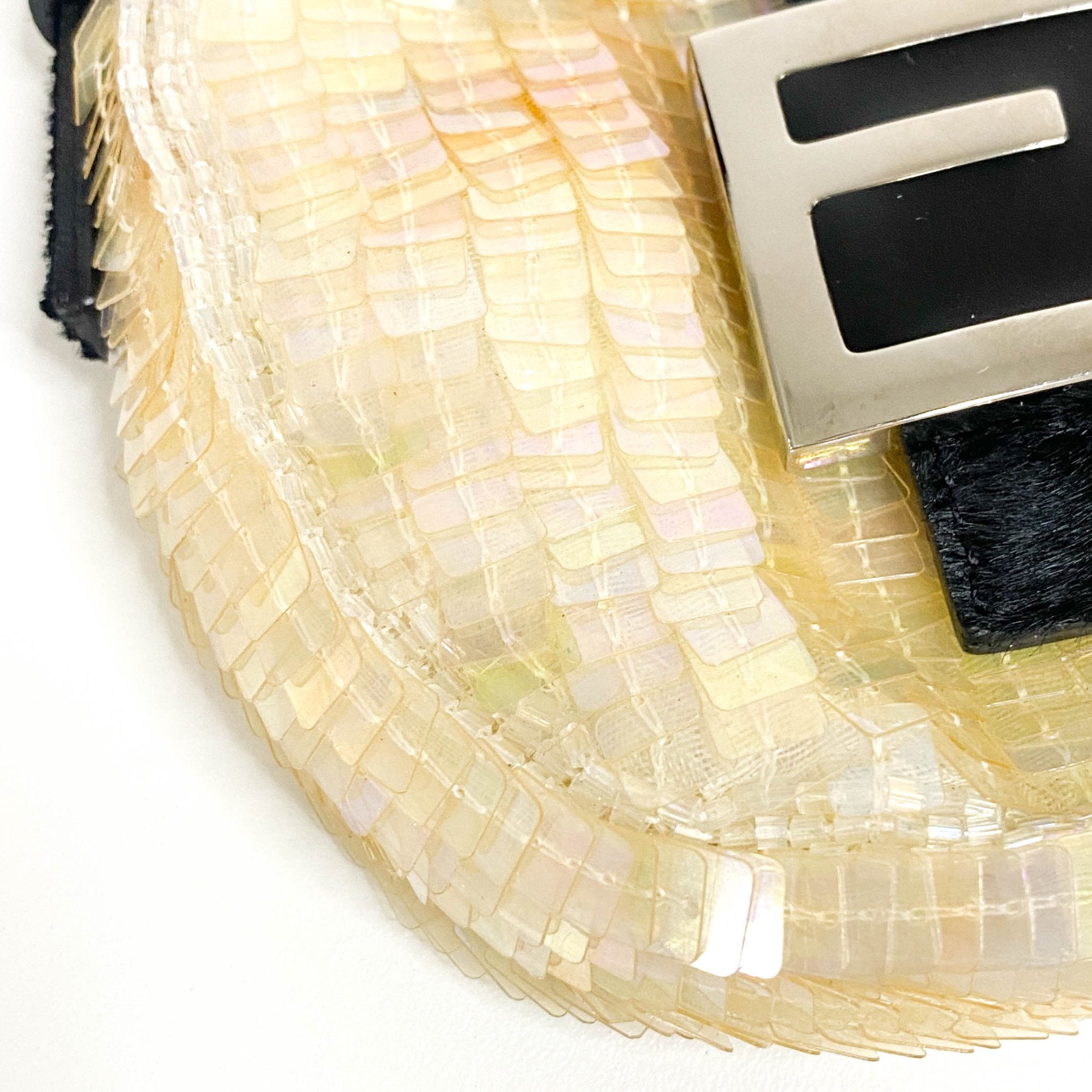 FENDI Mini Croissant Ivory Sequin / Calf Pony Hair, in , Sold by HIVE PRELOVED - Handle Bags, Mini bags,