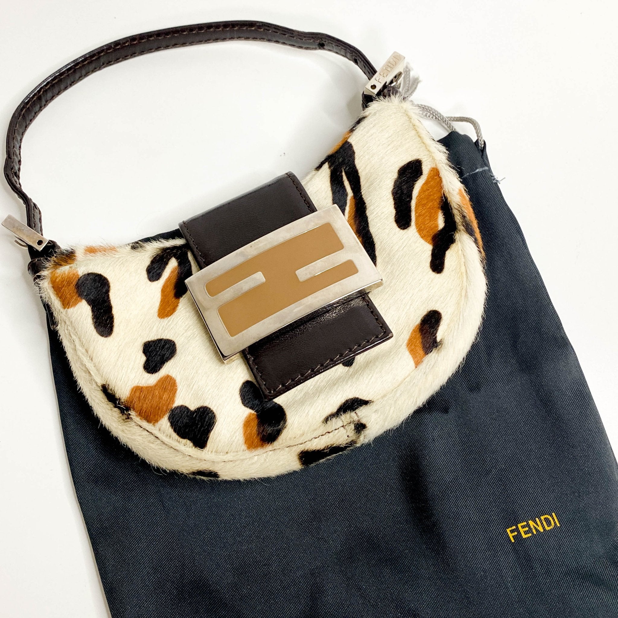 FENDI Mini Croissant Leather Cowhide Hand bag – HIVE PRELOVED