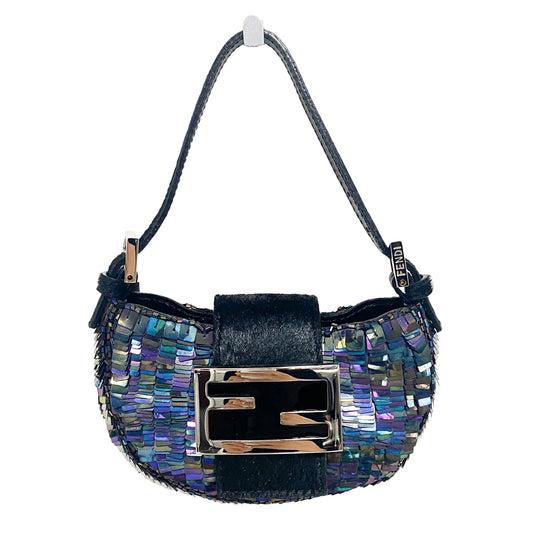 FENDI Mini Croissant Sequin and Calf Hair, in , Sold by HIVE PRELOVED - Mini bags, ,