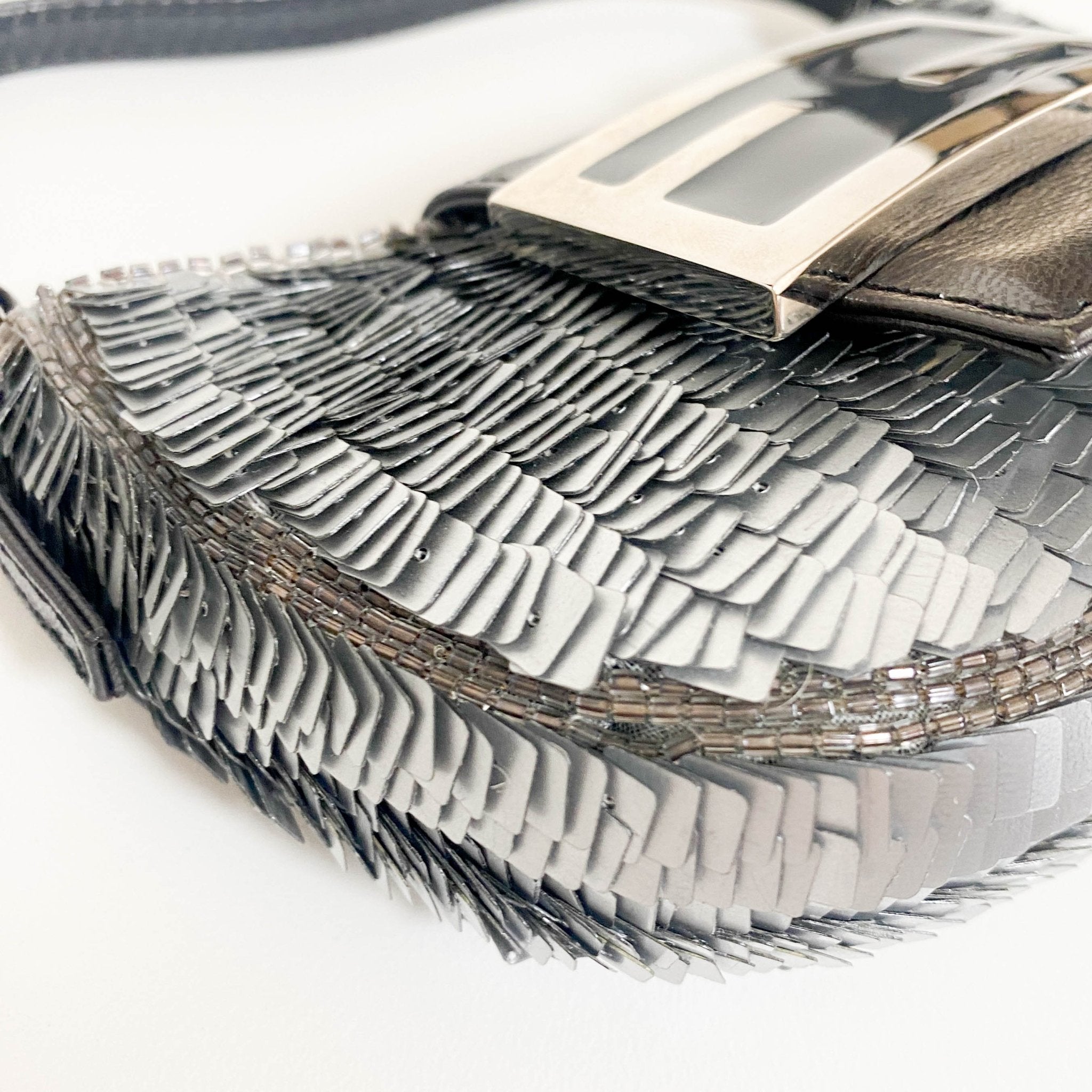 FENDI Mini Croissant Silver Sequin Bag, in , Sold by HIVE PRELOVED - Handle Bags, Mini bags, Sale