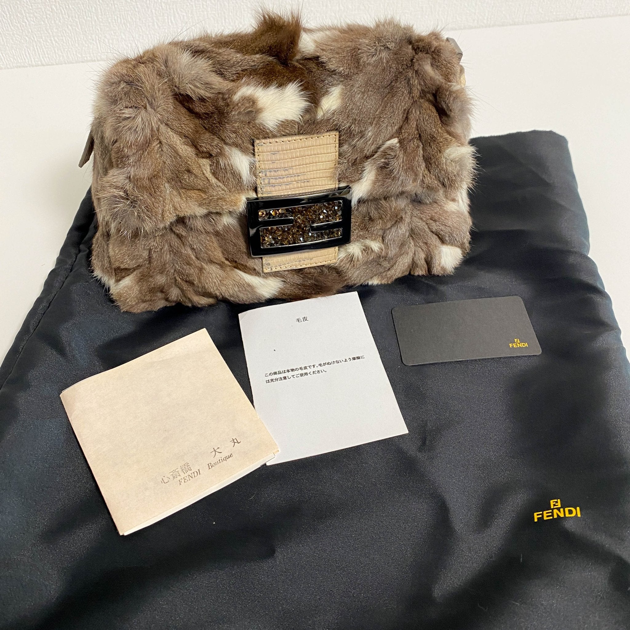 FENDI Mini Mamma Baguette Brown Fur Shoulder Bag, in , Sold by HIVE PRELOVED - Shoulder Bags, ,