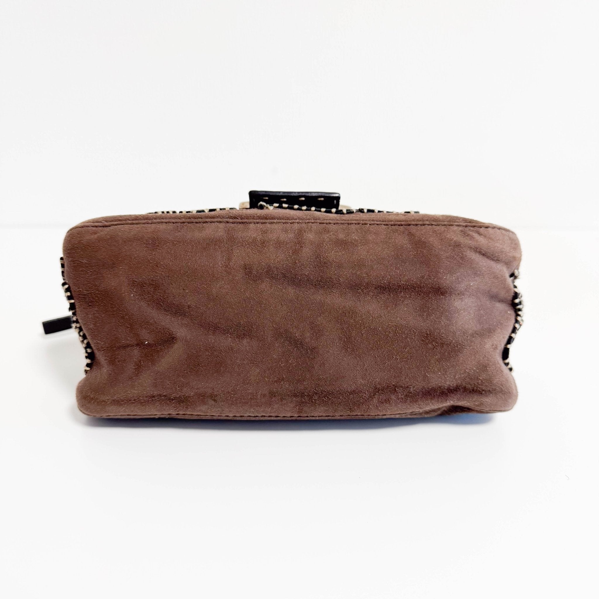 FENDI Mini Mamma Baguette Brown Suede with Embroidery Shoulder Bag, in , Sold by HIVE PRELOVED - Handle Bags, ,