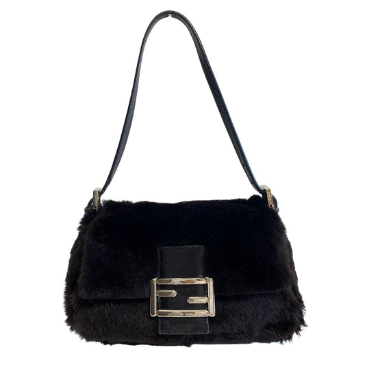 FENDI Mini Mamma Baguette Dark Brown Fur Shoulder Bag, in , Sold by HIVE PRELOVED - Shoulder Bags, ,