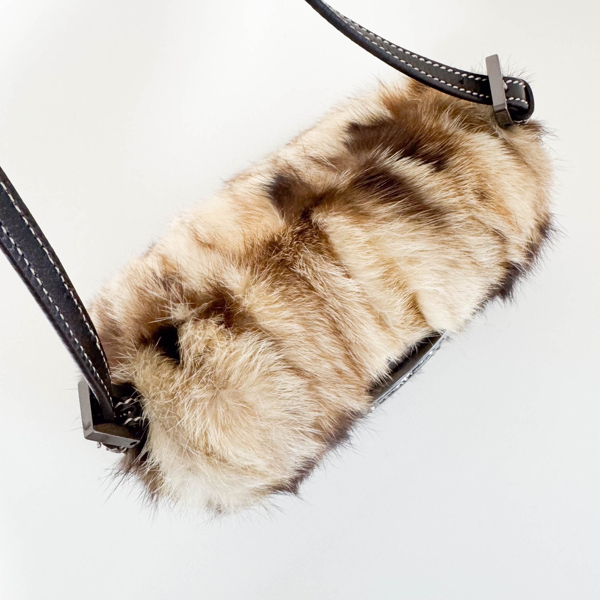 FENDI Mini Mamma Baguette Fur Shoulder Bag Rhinestone Hardware, in , Sold by HIVE PRELOVED - Handle Bags, ,
