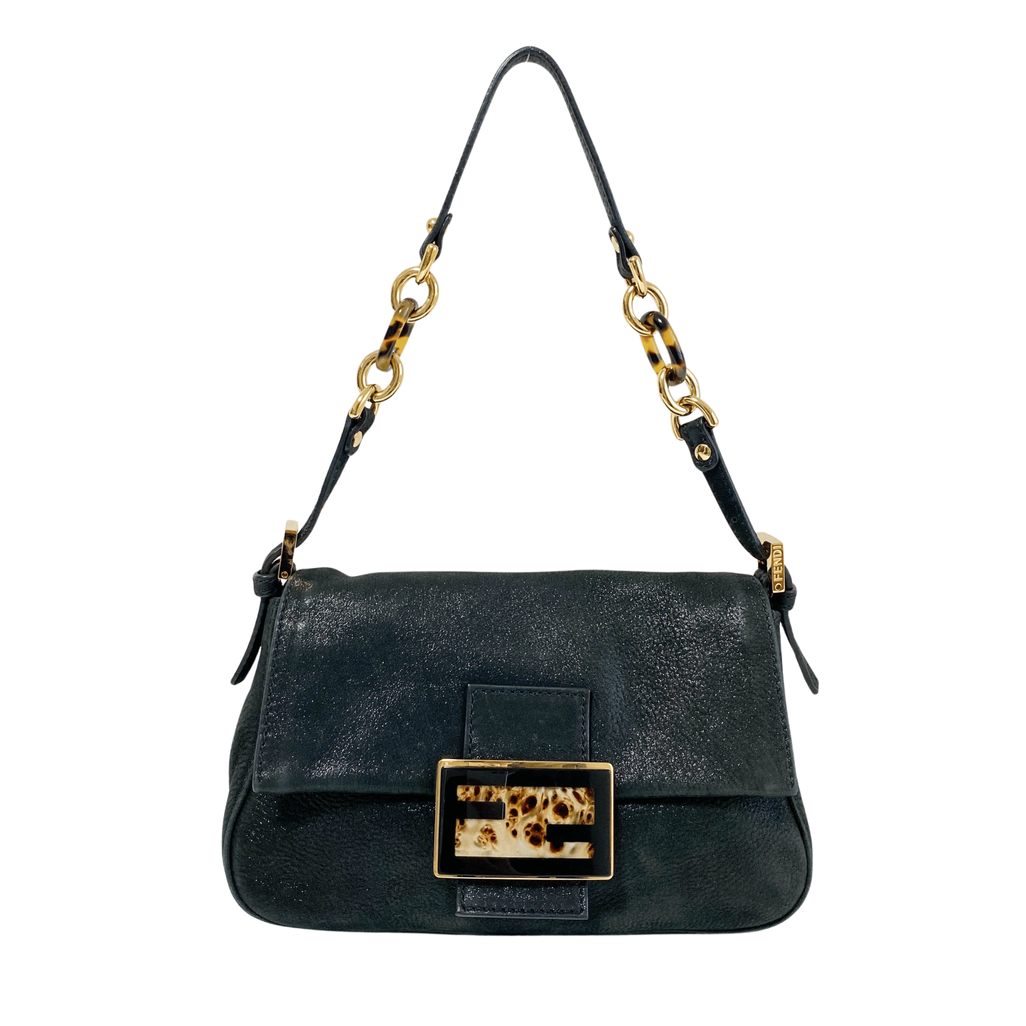 FENDI Mini Mamma Baguette Metaric Black Leather Shoulder Bag, in , Sold by HIVE PRELOVED - Mini bags, Shoulder Bags,