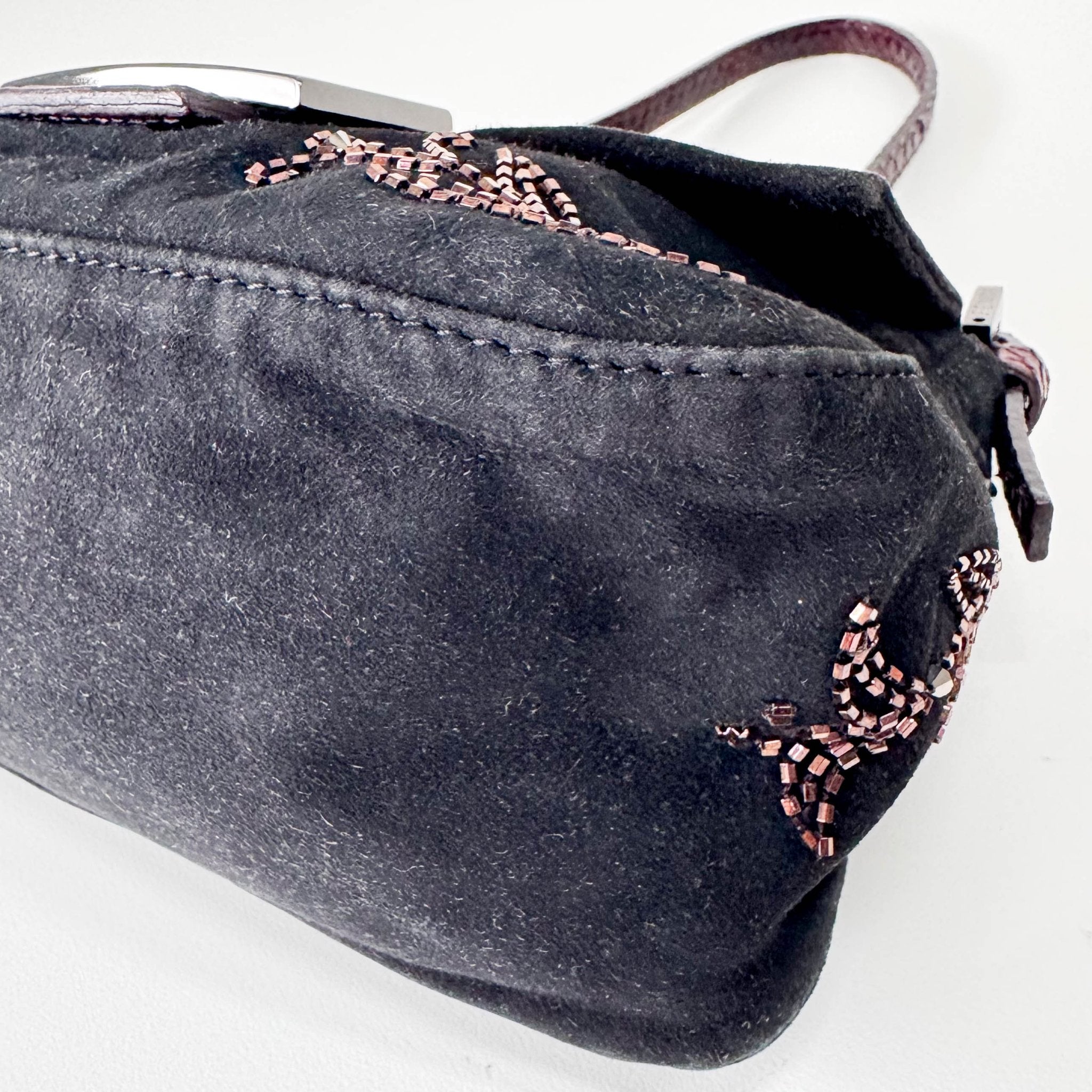 FENDI Mini Mamma Baugette Suede Beaded Shoulder Bag, in , Sold by HIVE PRELOVED - Mini bags, Shoulder Bags,