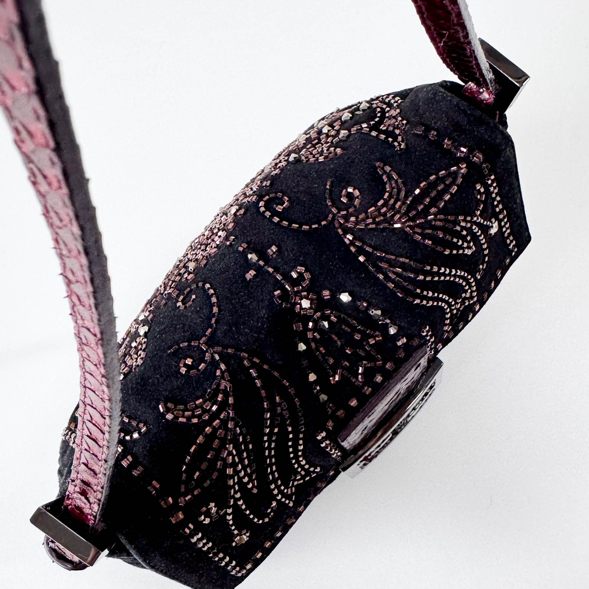 FENDI Mini Mamma Baugette Suede Beaded Shoulder Bag, in , Sold by HIVE PRELOVED - Mini bags, Shoulder Bags,