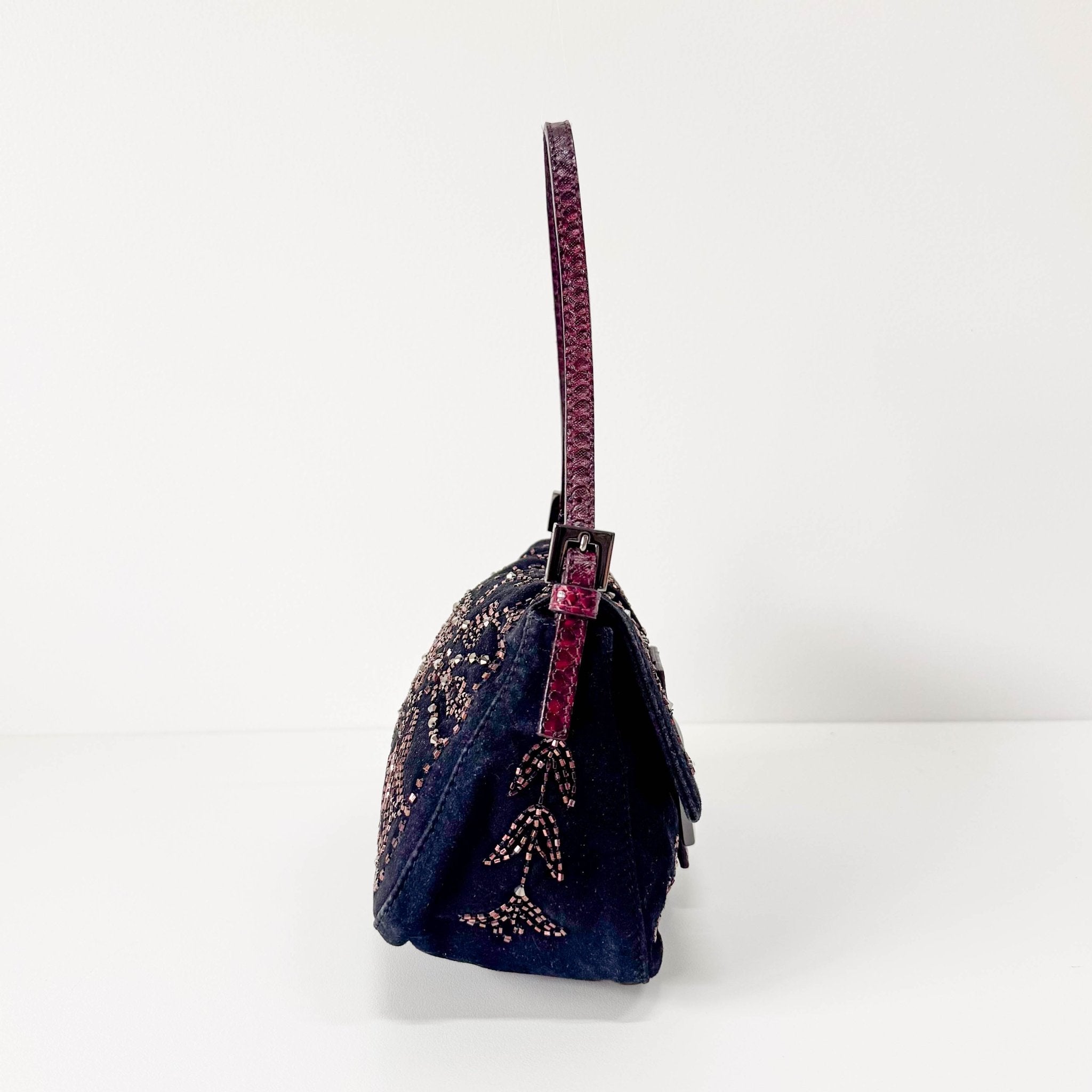 FENDI Mini Mamma Baugette Suede Beaded Shoulder Bag, in , Sold by HIVE PRELOVED - Mini bags, Shoulder Bags,