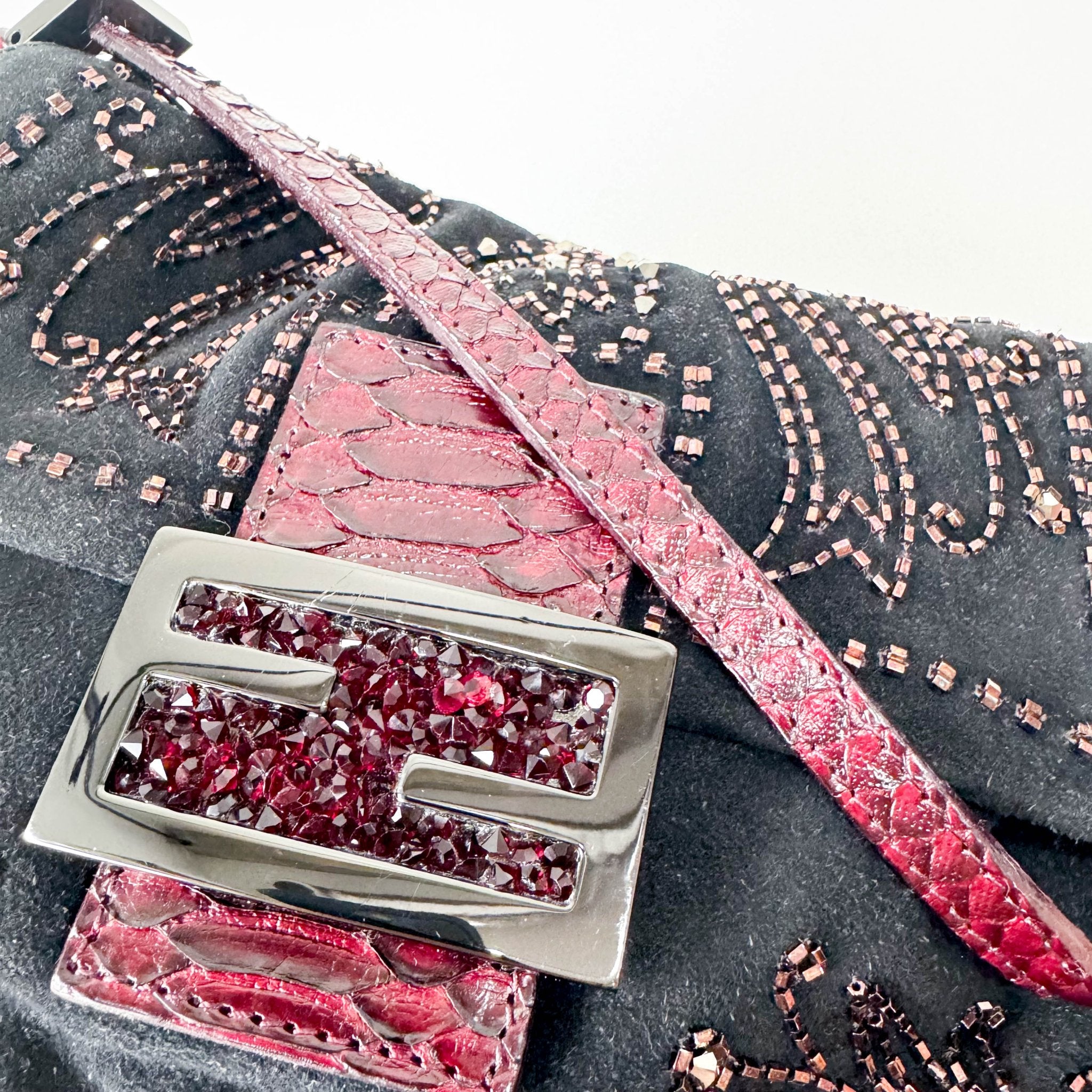 FENDI Mini Mamma Baugette Suede Beaded Shoulder Bag, in , Sold by HIVE PRELOVED - Mini bags, Shoulder Bags,