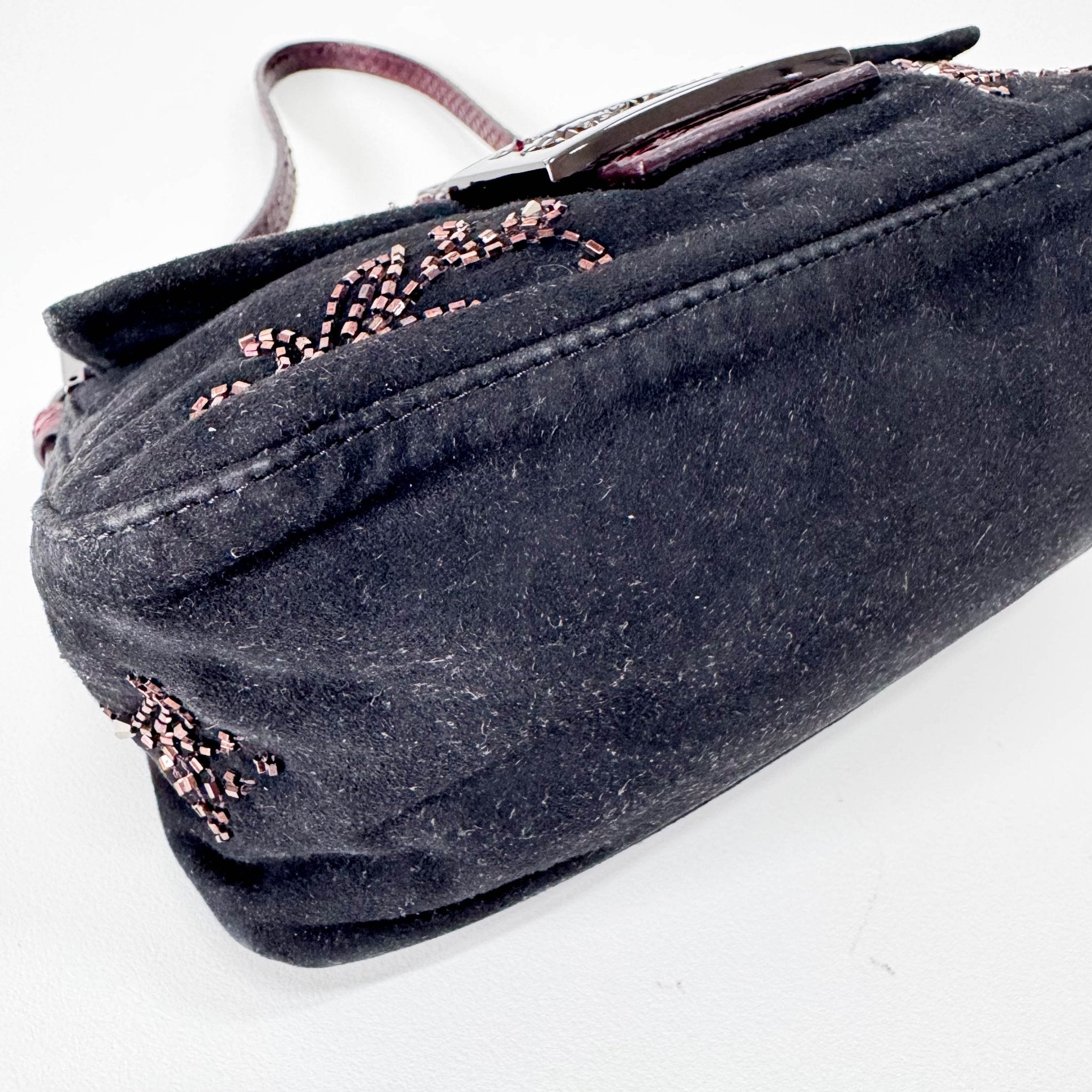 FENDI Mini Mamma Baugette Suede Beaded Shoulder Bag, in , Sold by HIVE PRELOVED - Mini bags, Shoulder Bags,