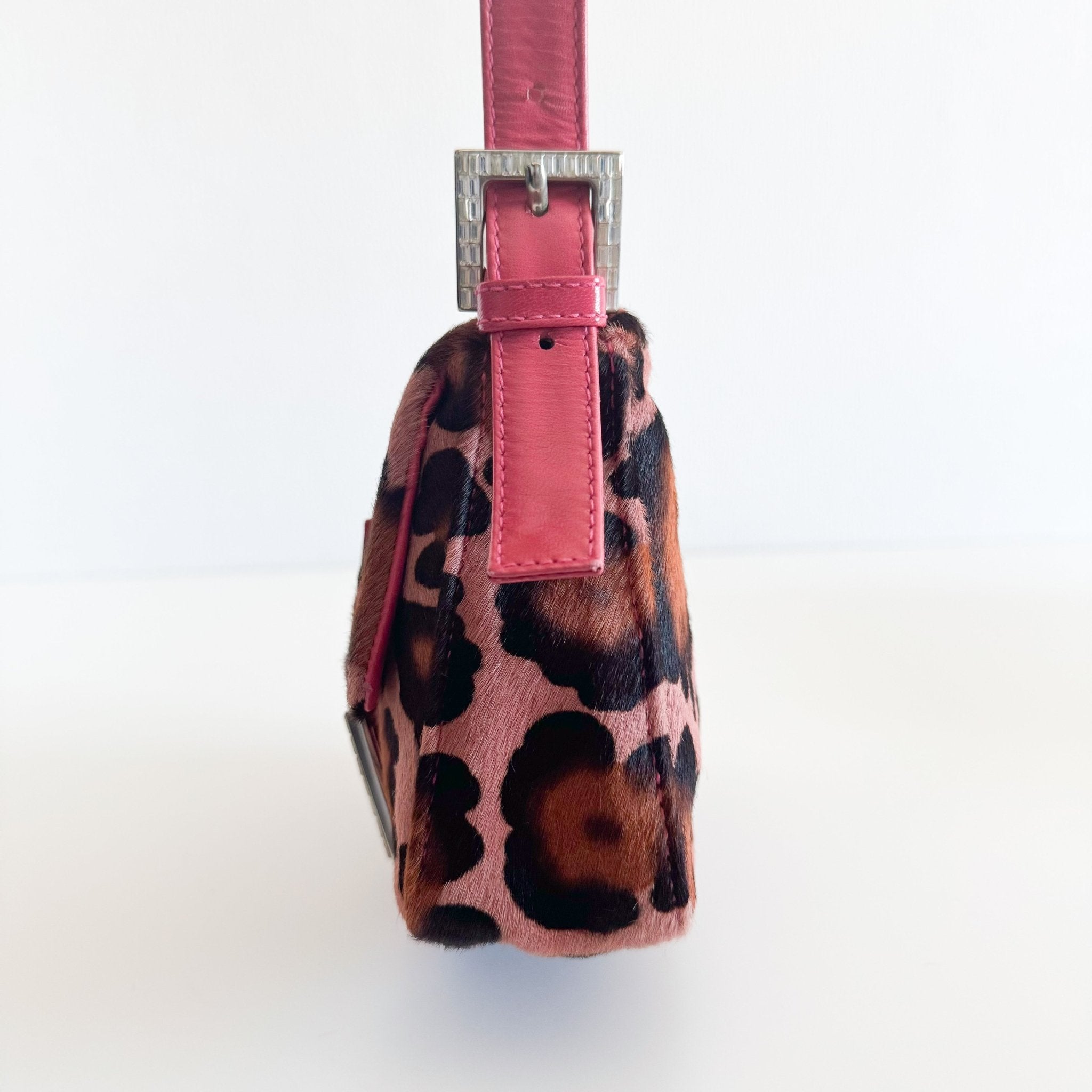 FENDI Mini Square Mamma Baguette Leopard Print Pony Hair Rhinestone Shoulder Bag, in , Sold by HIVE PRELOVED - Shoulder Bags