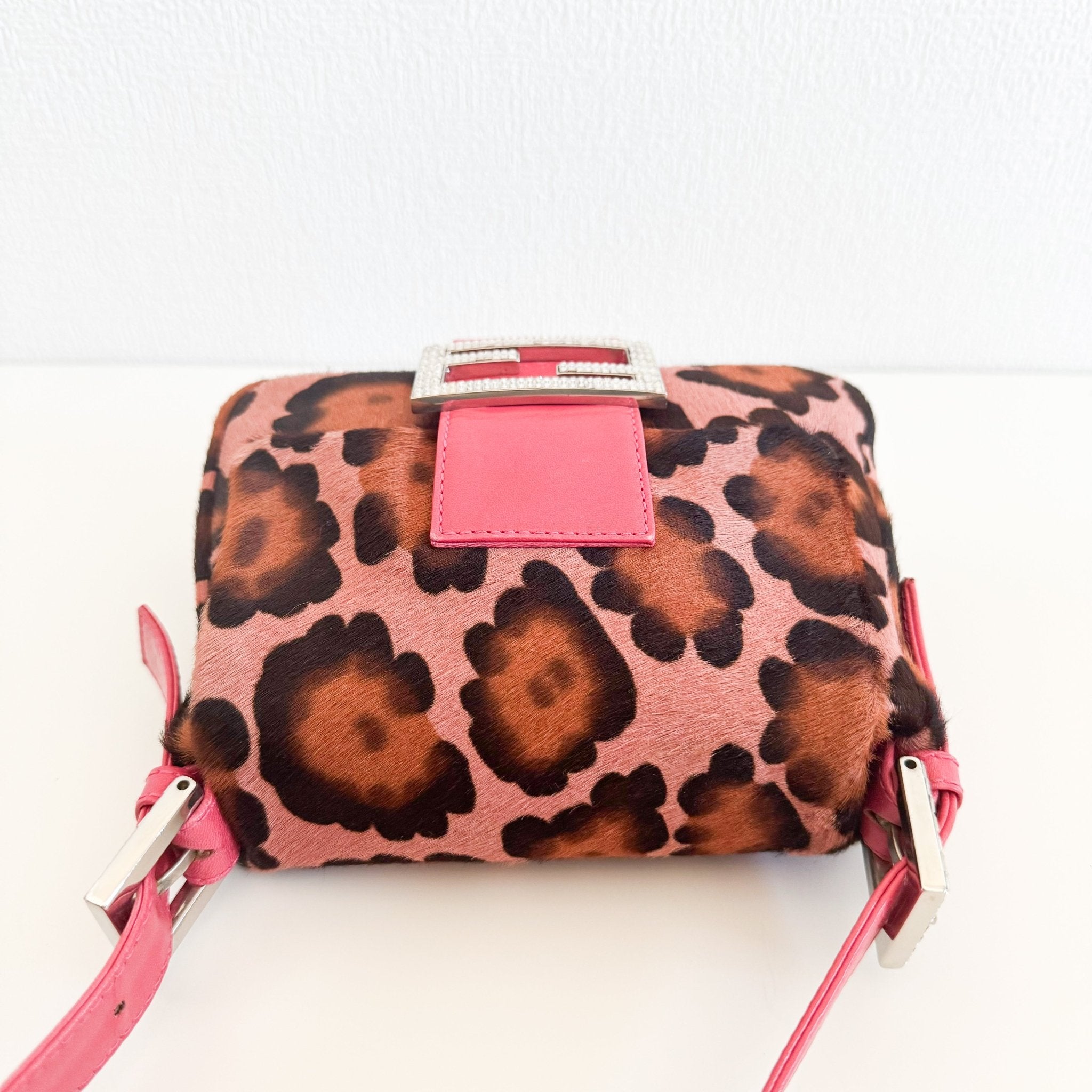 FENDI Mini Square Mamma Baguette Leopard Print Pony Hair Rhinestone Shoulder Bag, in , Sold by HIVE PRELOVED - Shoulder Bags