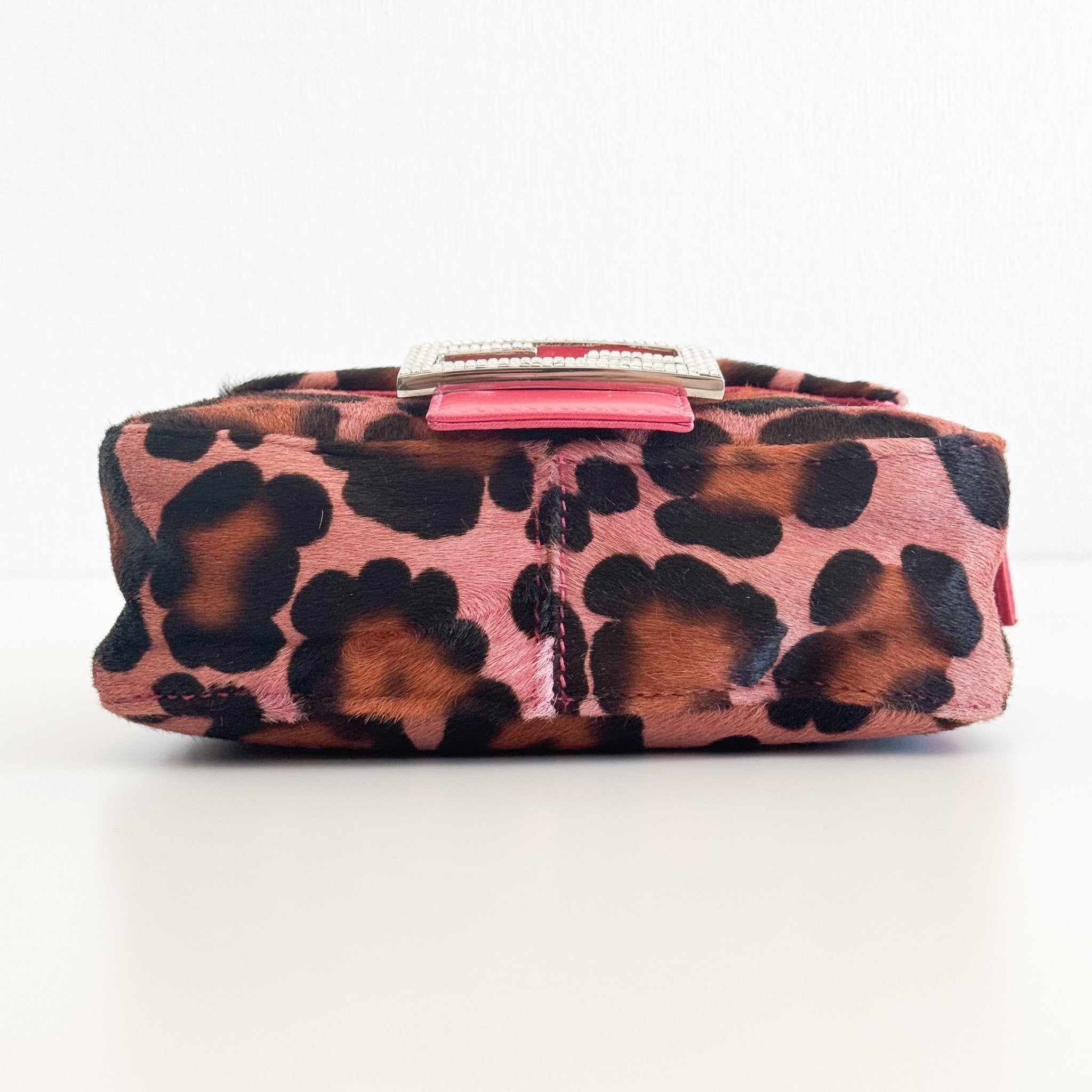 FENDI Mini Square Mamma Baguette Leopard Print Pony Hair Rhinestone Shoulder Bag, in , Sold by HIVE PRELOVED - Shoulder Bags