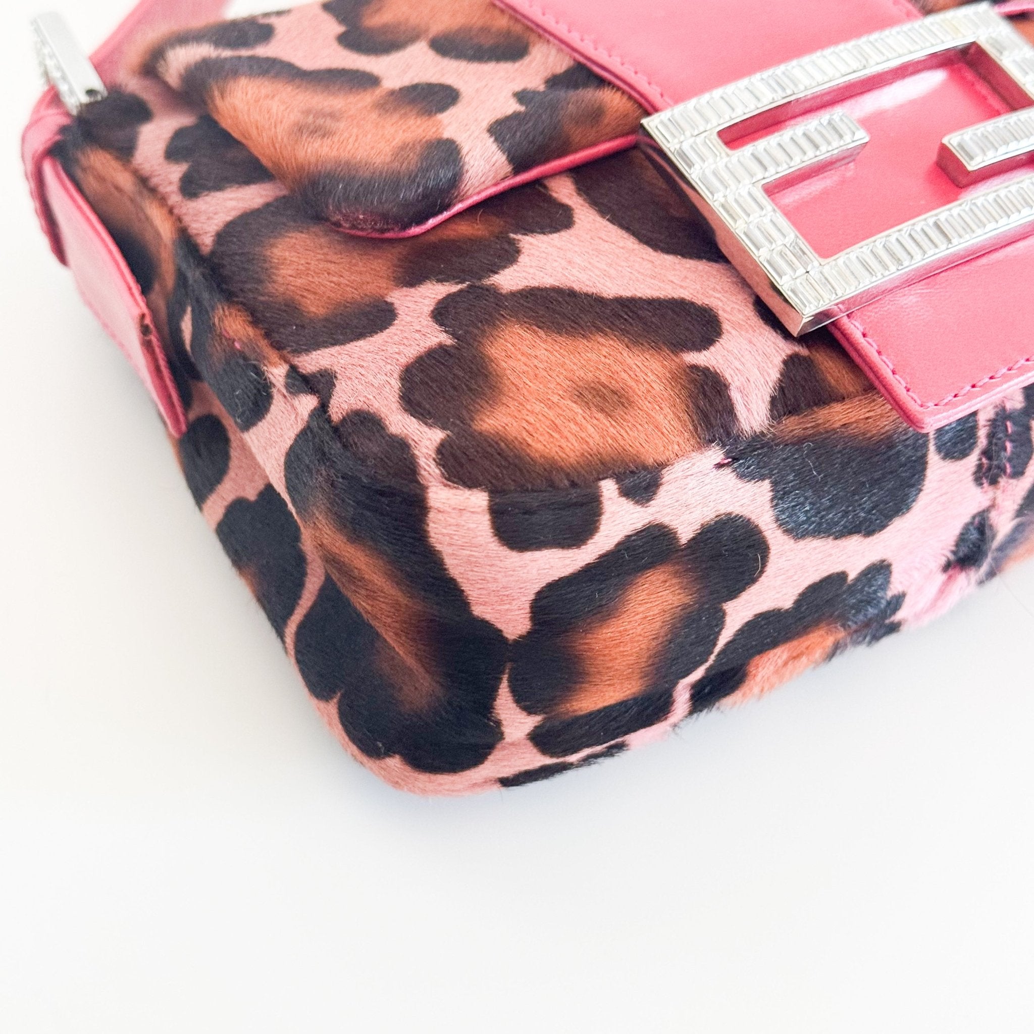 FENDI Mini Square Mamma Baguette Leopard Print Pony Hair Rhinestone Shoulder Bag, in , Sold by HIVE PRELOVED - Shoulder Bags