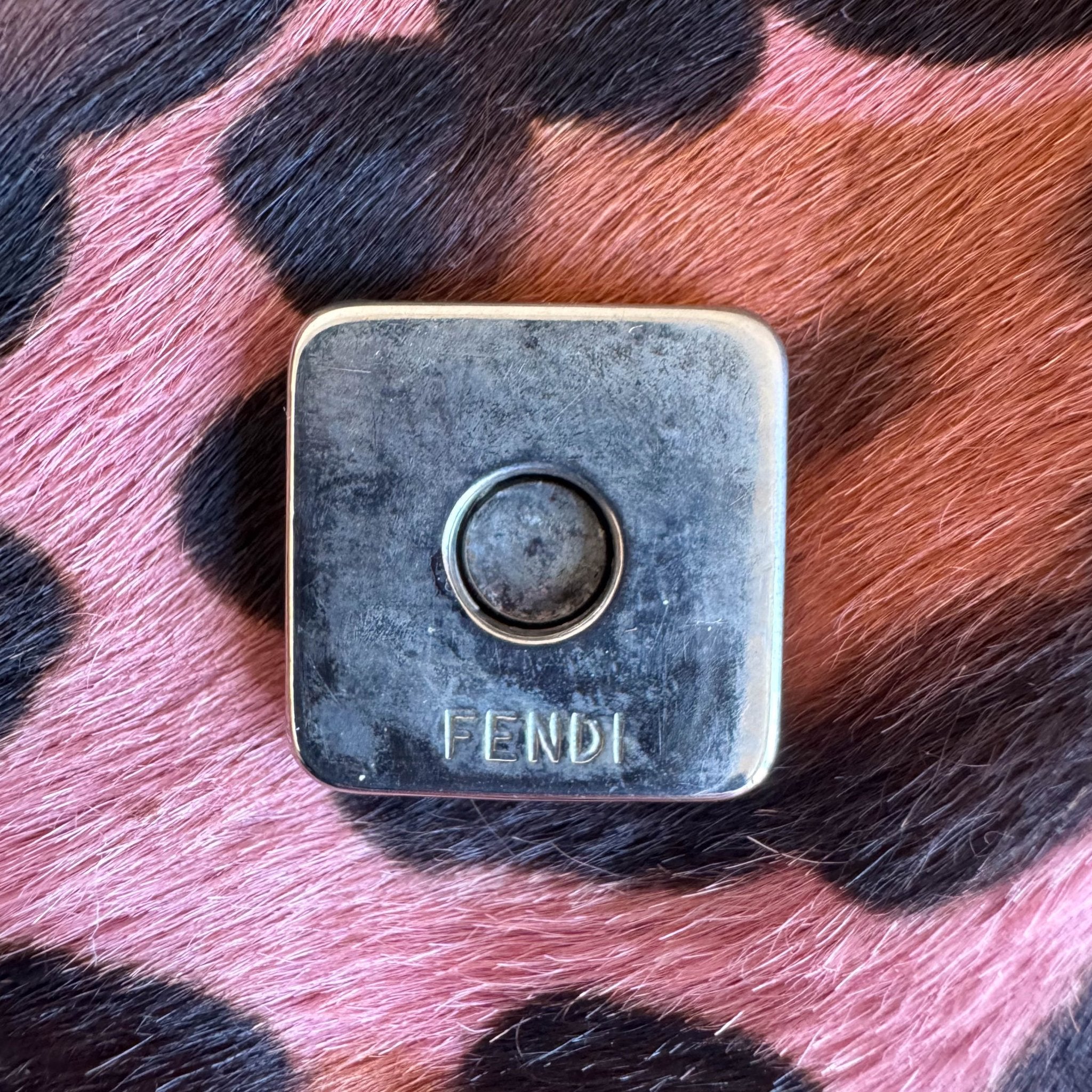 FENDI Mini Square Mamma Baguette Leopard Print Pony Hair Rhinestone Shoulder Bag, in , Sold by HIVE PRELOVED - Shoulder Bags