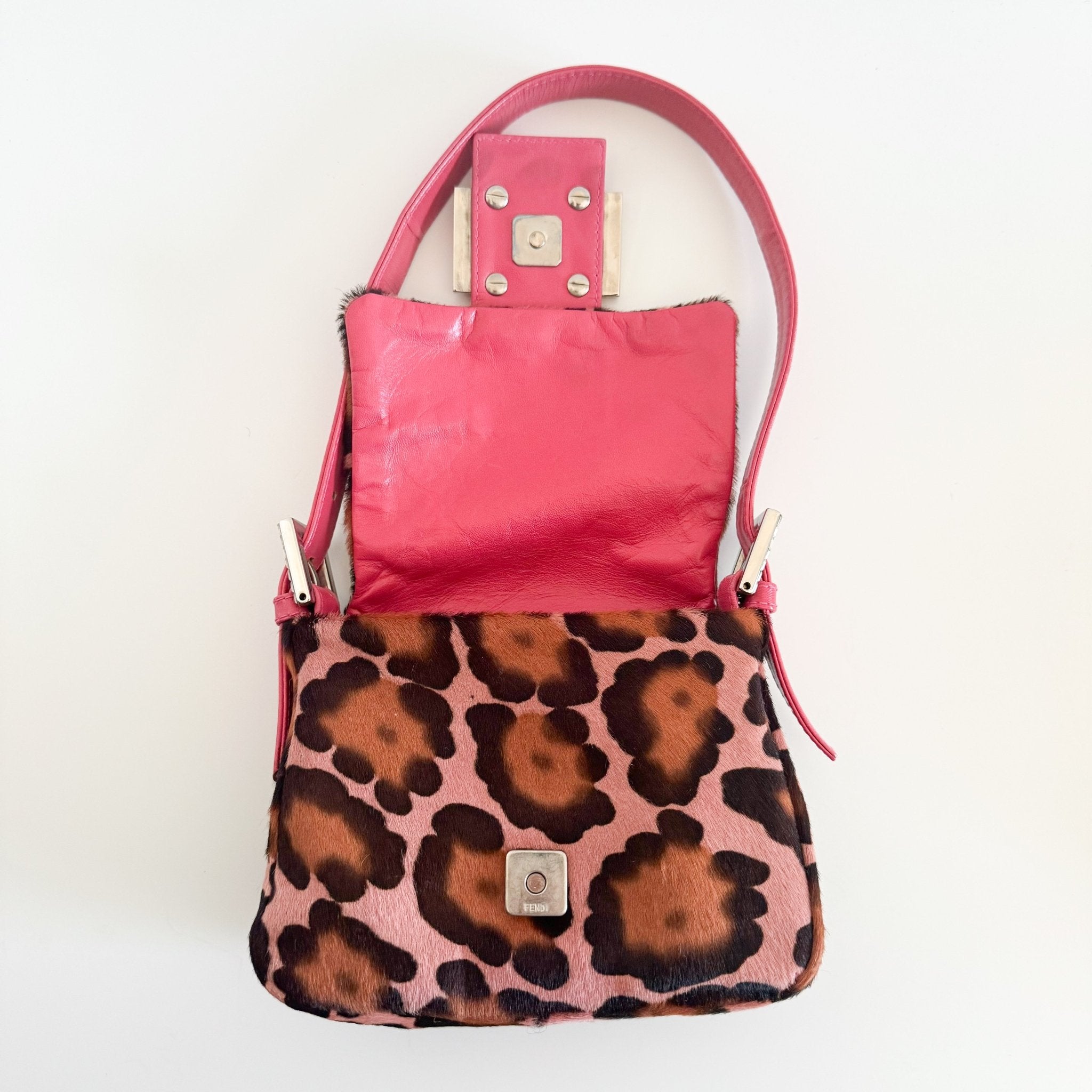 FENDI Mini Square Mamma Baguette Leopard Print Pony Hair Rhinestone Shoulder Bag, in , Sold by HIVE PRELOVED - Shoulder Bags