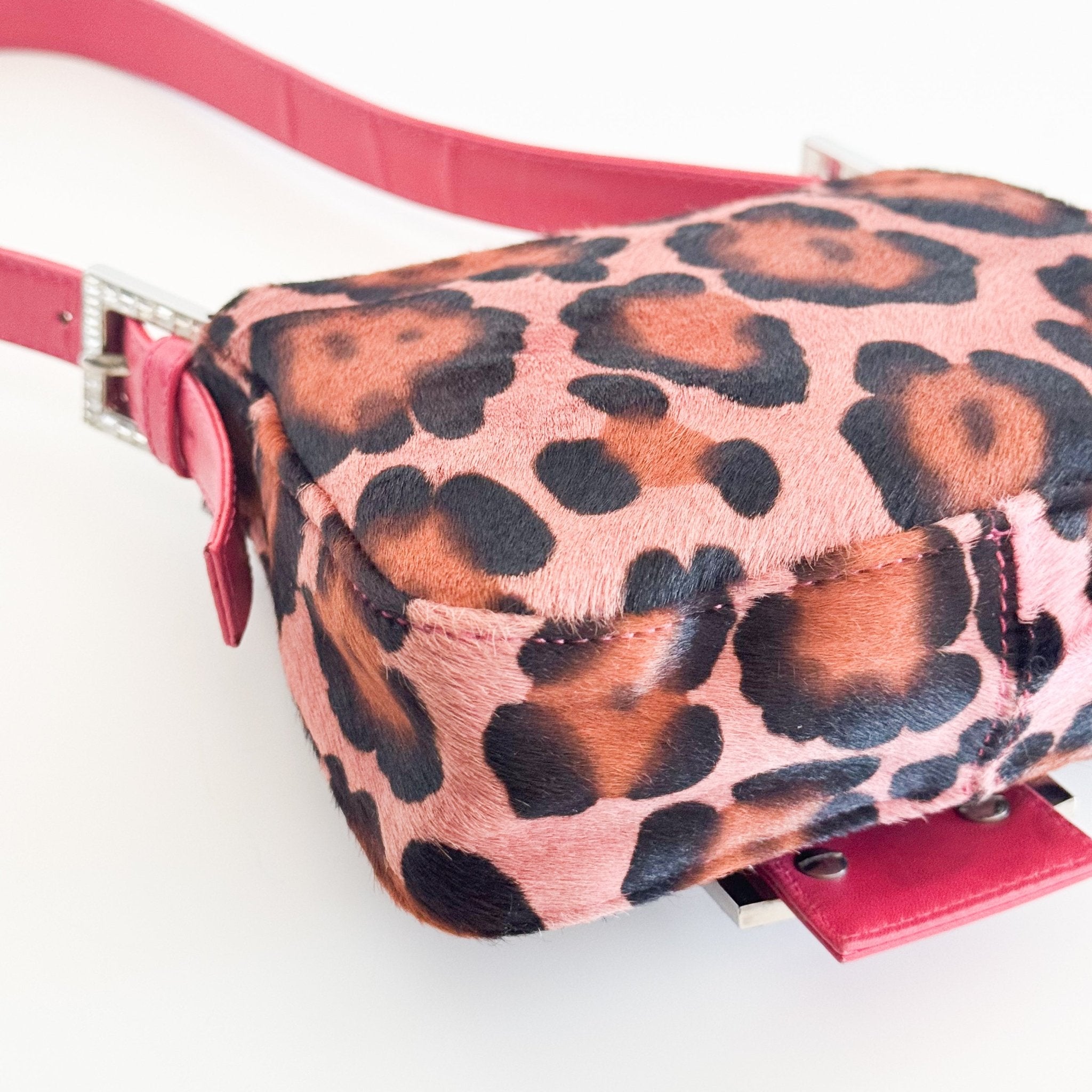 FENDI Mini Square Mamma Baguette Leopard Print Pony Hair Rhinestone Shoulder Bag, in , Sold by HIVE PRELOVED - Shoulder Bags