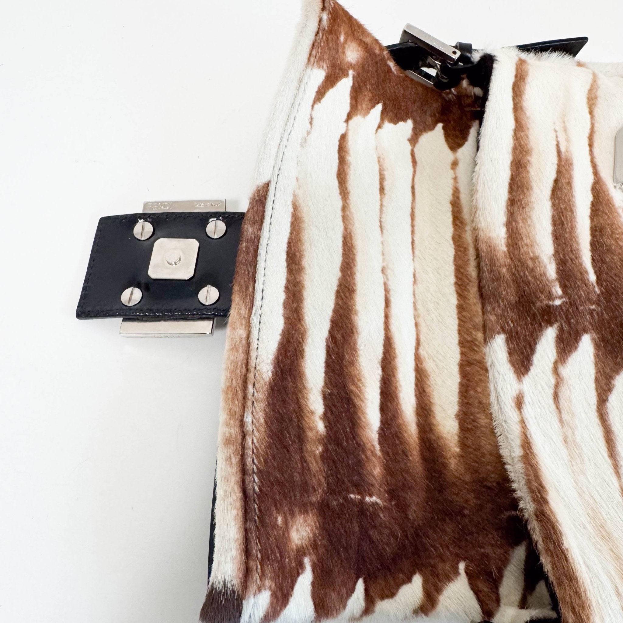 FENDI Mirror Pony Hair Baguette Shoulder Bag, in , Sold by HIVE PRELOVED - Shoulder Bags, ,