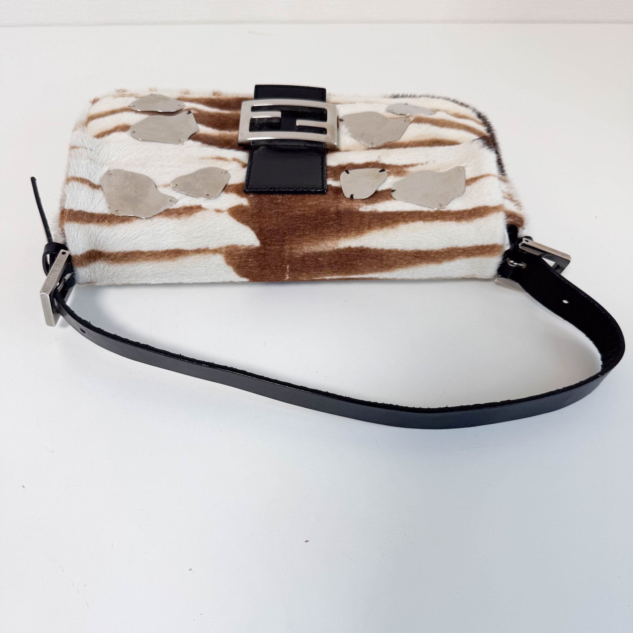 FENDI Mirror Pony Hair Baguette Shoulder Bag, in , Sold by HIVE PRELOVED - Shoulder Bags, ,