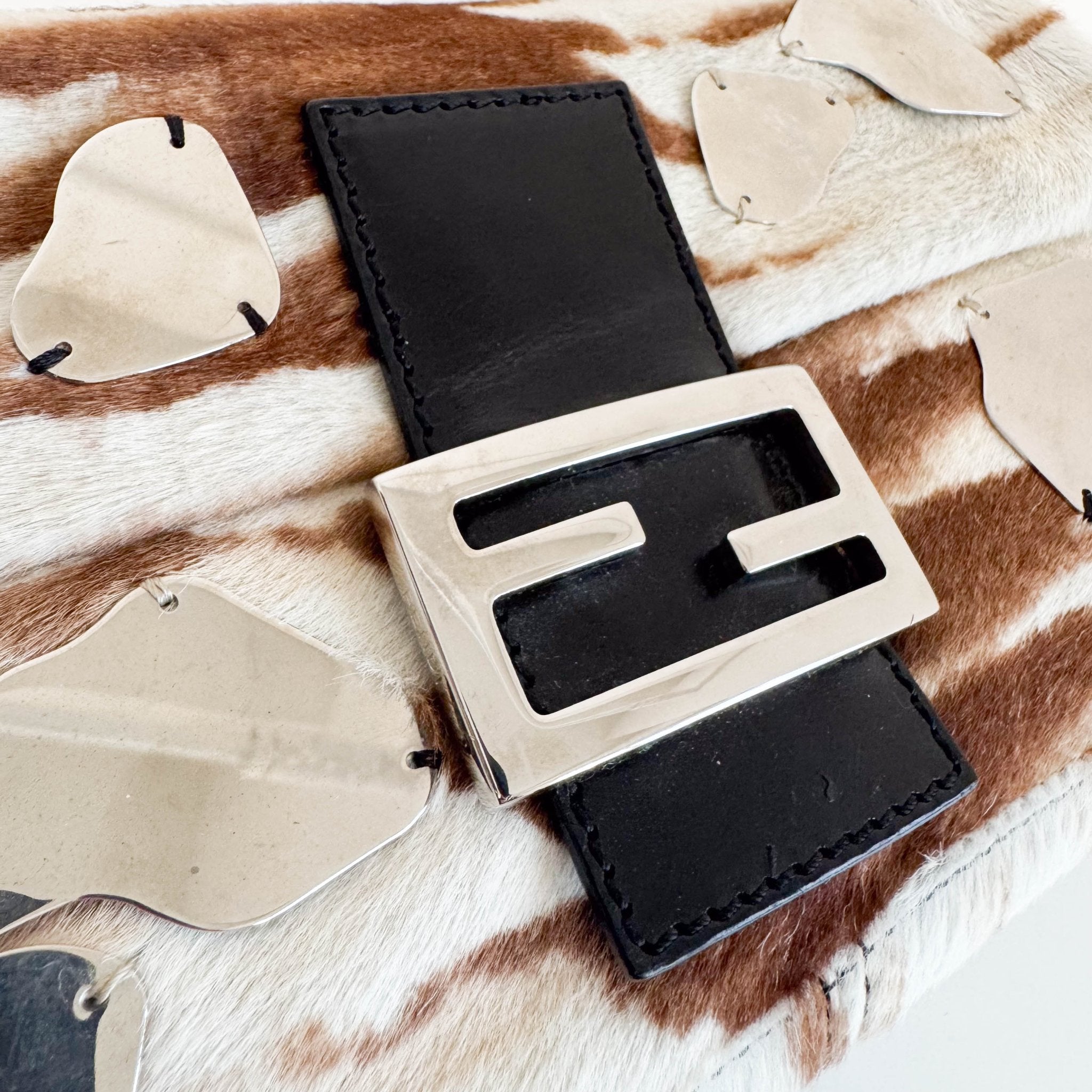 FENDI Mirror Pony Hair Baguette Shoulder Bag, in , Sold by HIVE PRELOVED - Shoulder Bags, ,