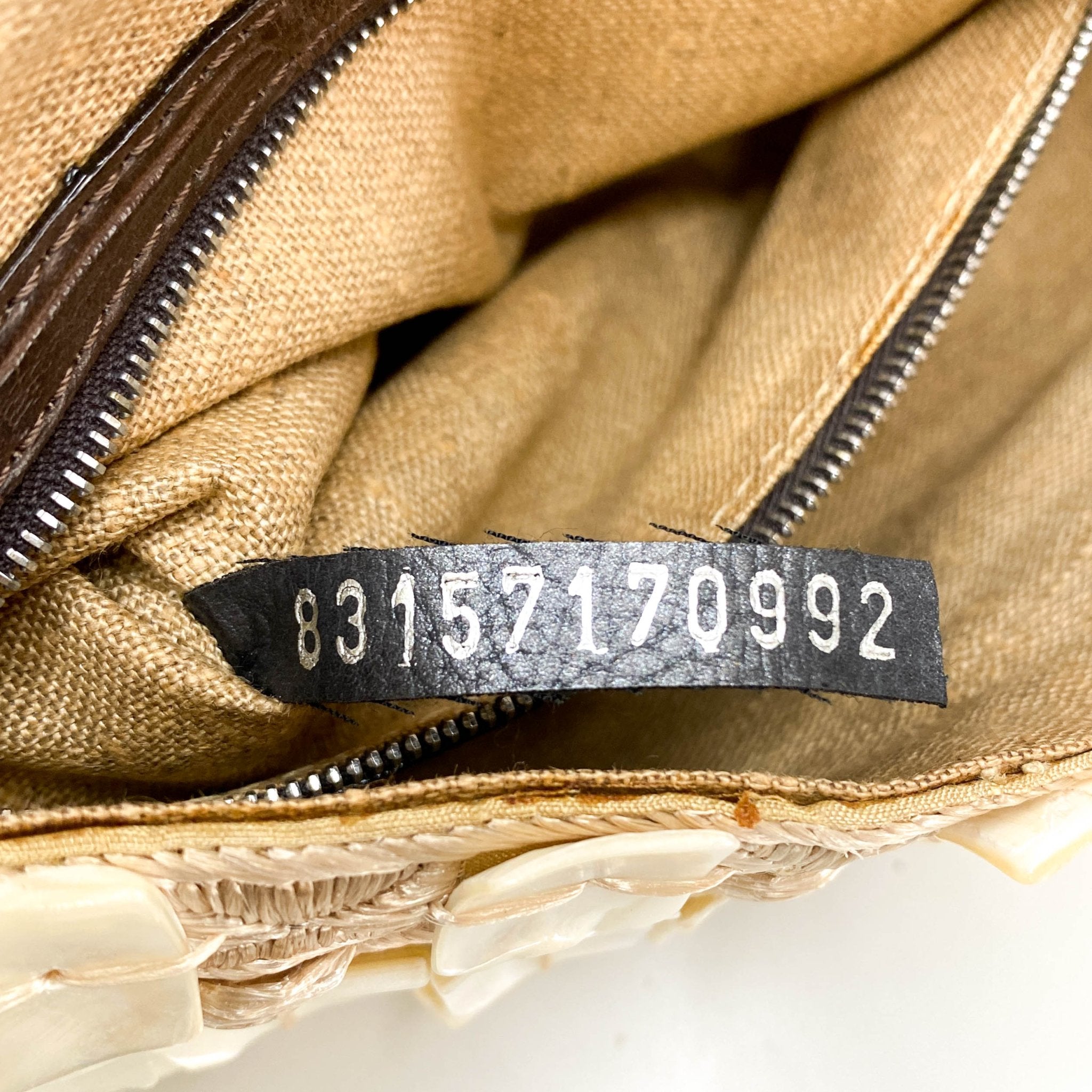 FENDI Mother of Pearl Embellished Satin×Leather Baugette, in , Sold by HIVE PRELOVED - Shoulder Bags, ,