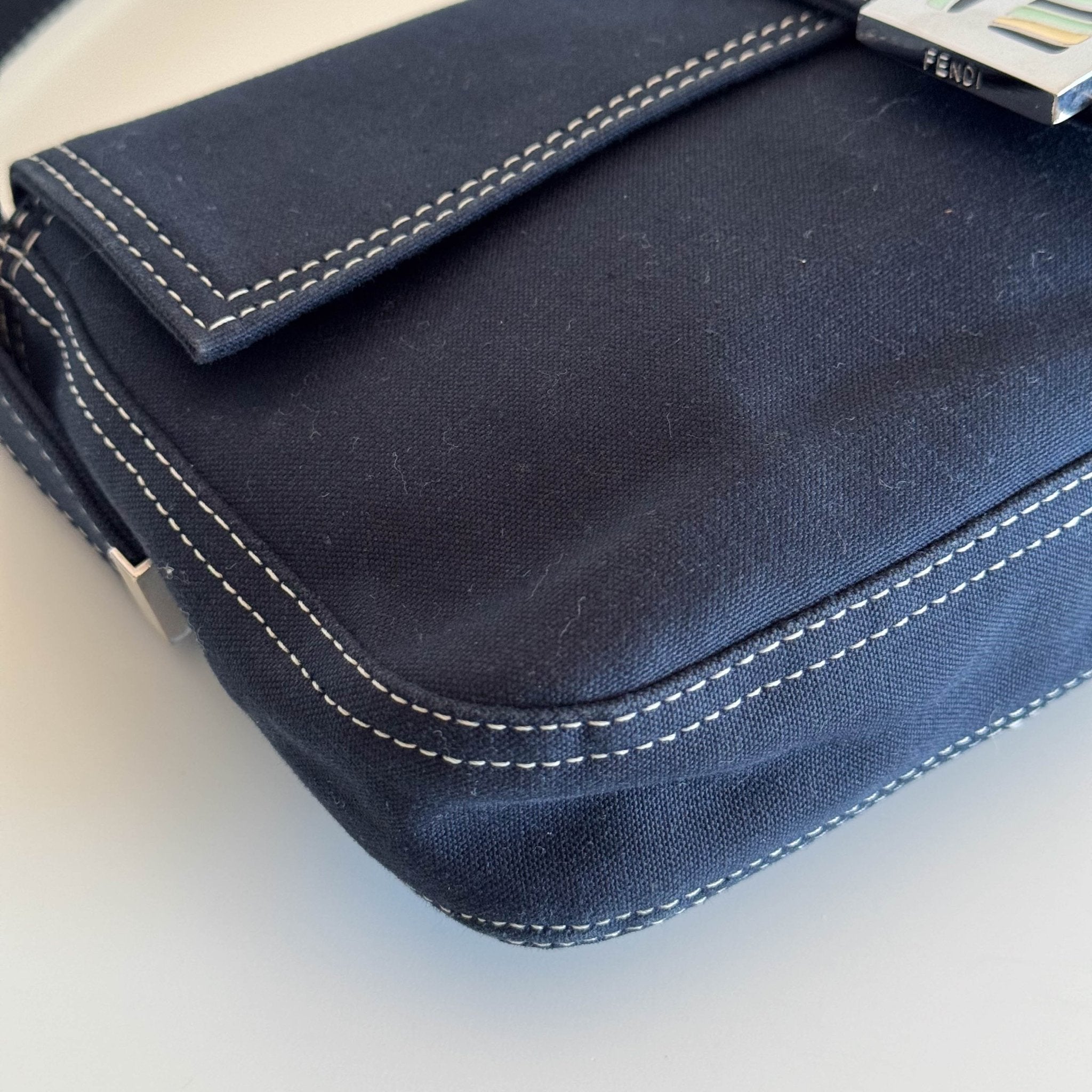 FENDI Navy Denim Canvas Baguette Shoulder Bag, in , Sold by HIVE PRELOVED - Shoulder Bags, ,