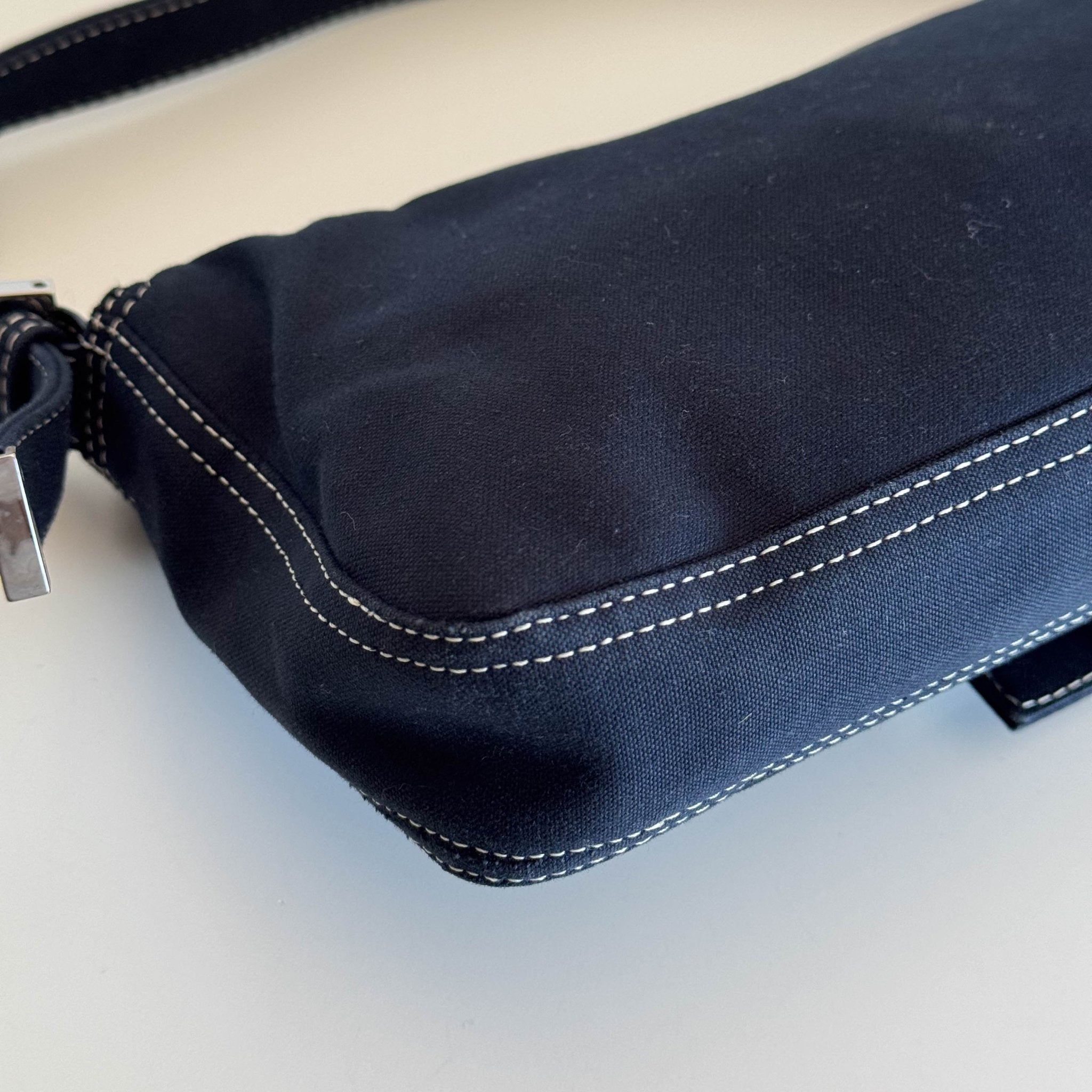 FENDI Navy Denim Canvas Baguette Shoulder Bag, in , Sold by HIVE PRELOVED - Shoulder Bags, ,