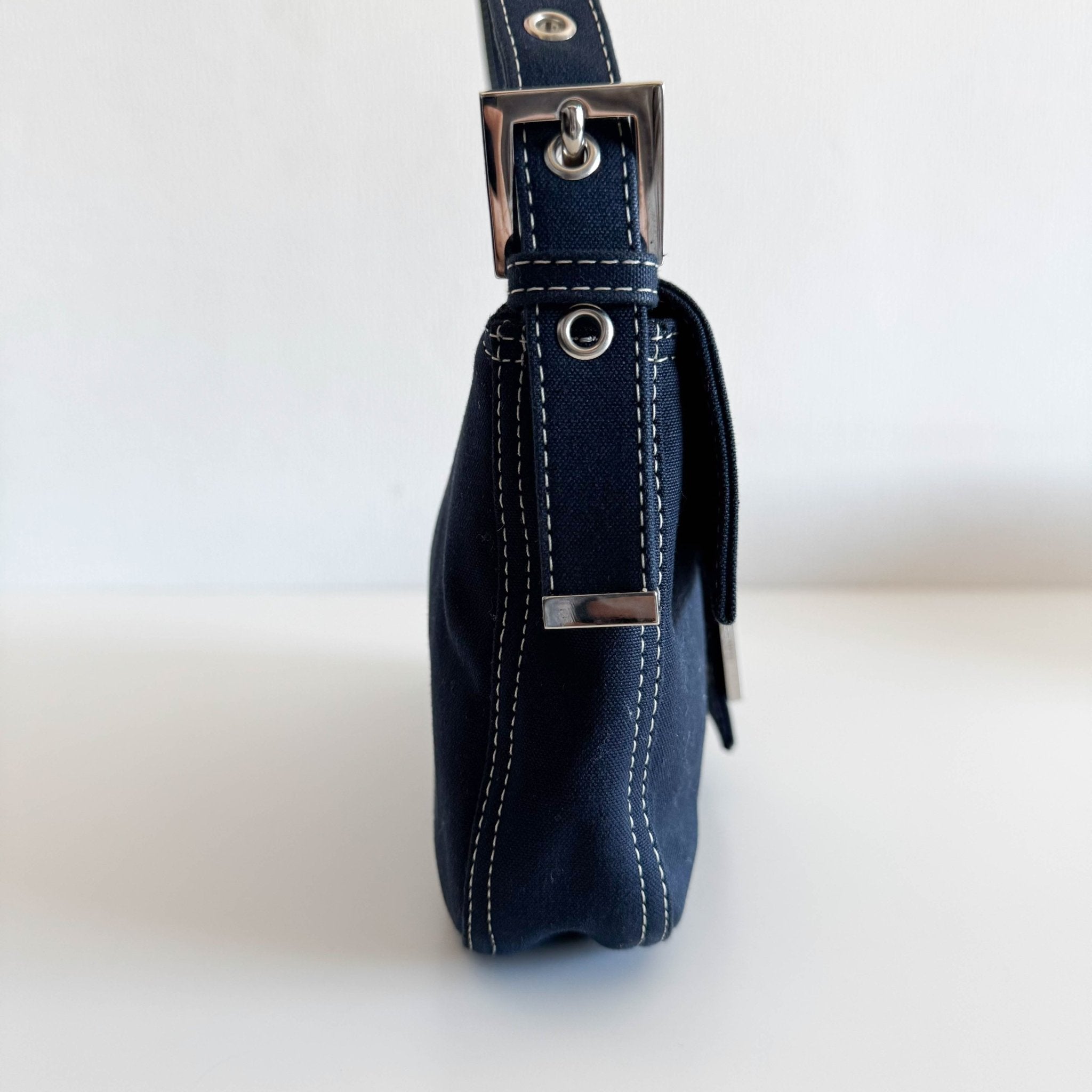 FENDI Navy Denim Canvas Baguette Shoulder Bag, in , Sold by HIVE PRELOVED - Shoulder Bags, ,