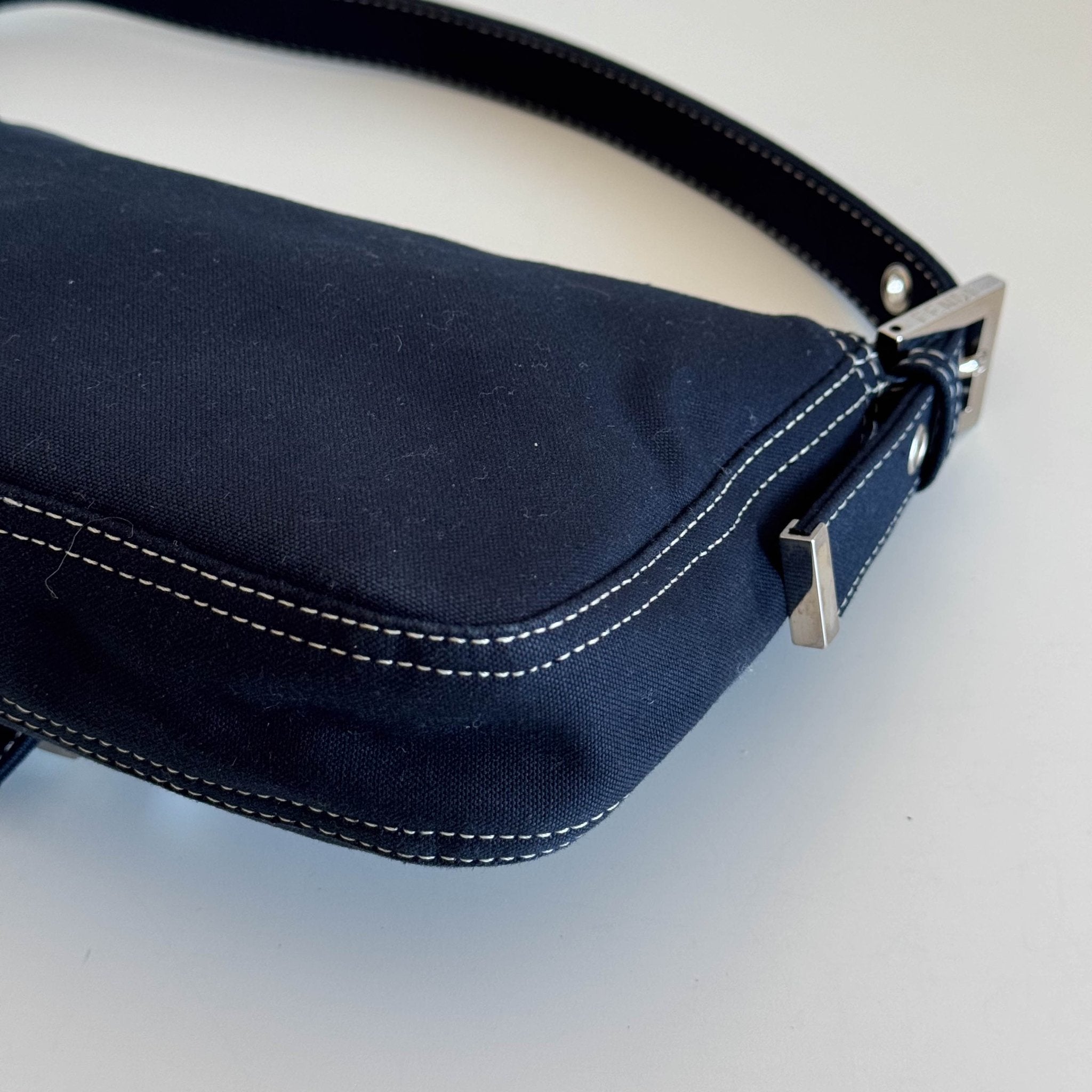 FENDI Navy Denim Canvas Baguette Shoulder Bag, in , Sold by HIVE PRELOVED - Shoulder Bags, ,