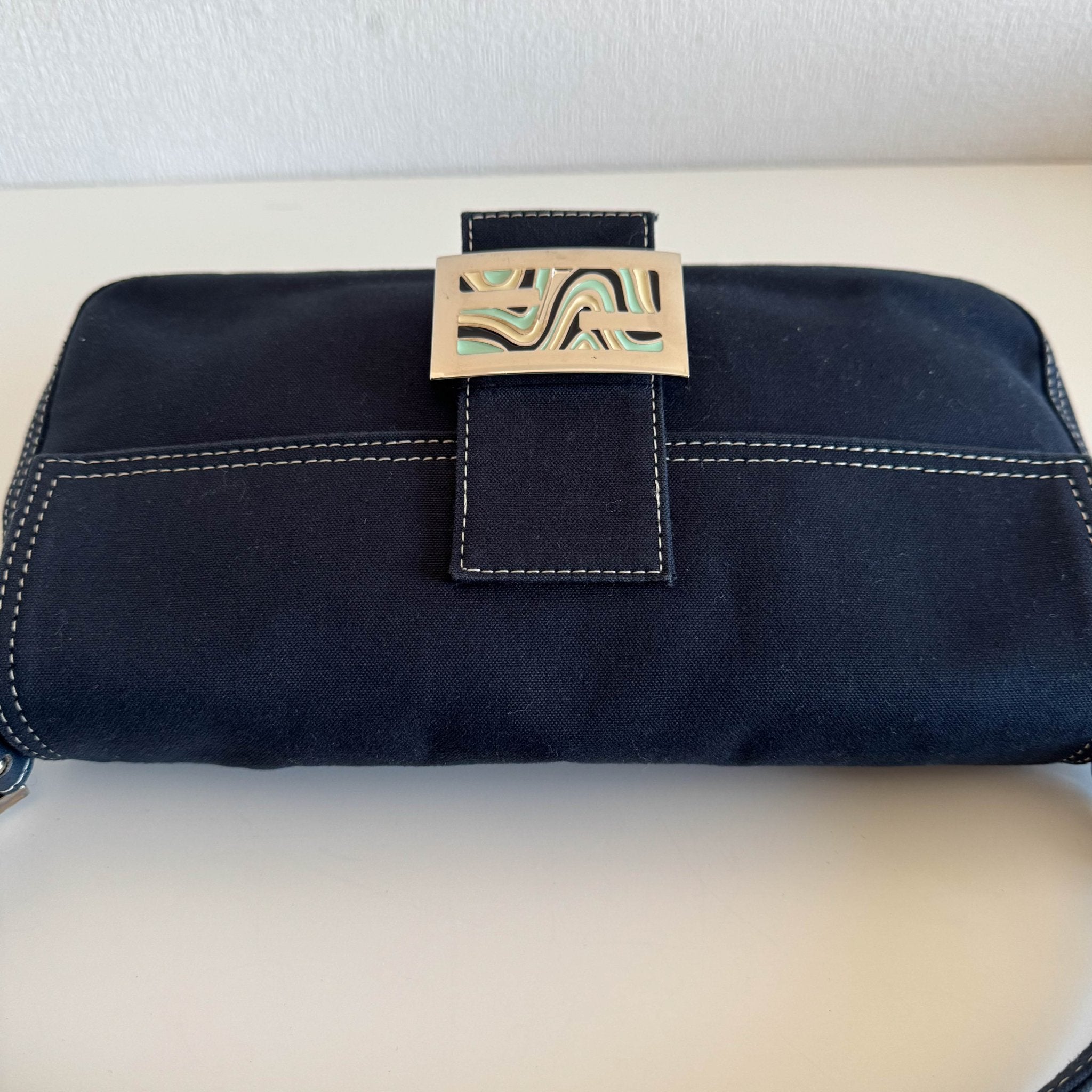 FENDI Navy Denim Canvas Baguette Shoulder Bag, in , Sold by HIVE PRELOVED - Shoulder Bags, ,