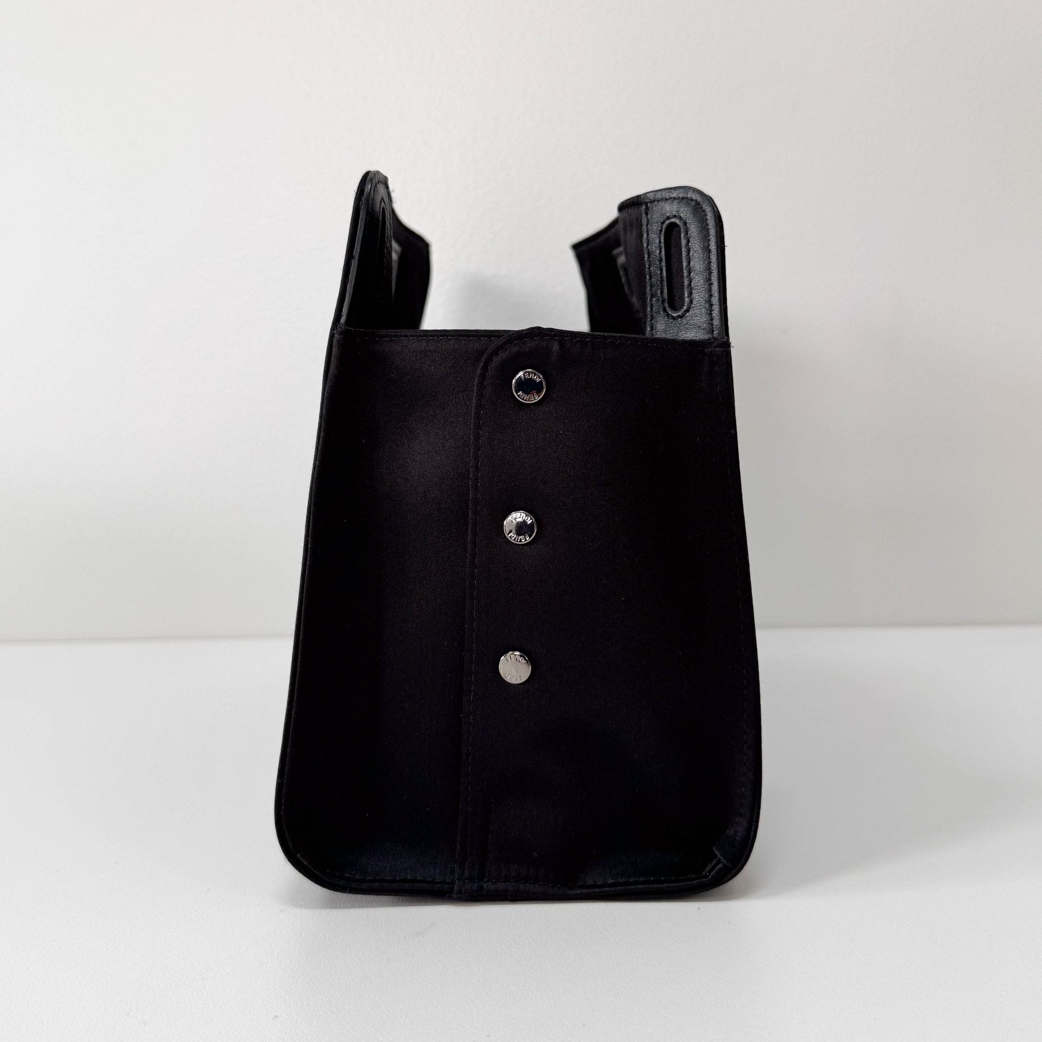 FENDI Peek - a - Boo Defender Black Satin Bag, in , Sold by HIVE PRELOVED - Clutch bags, Pouches,