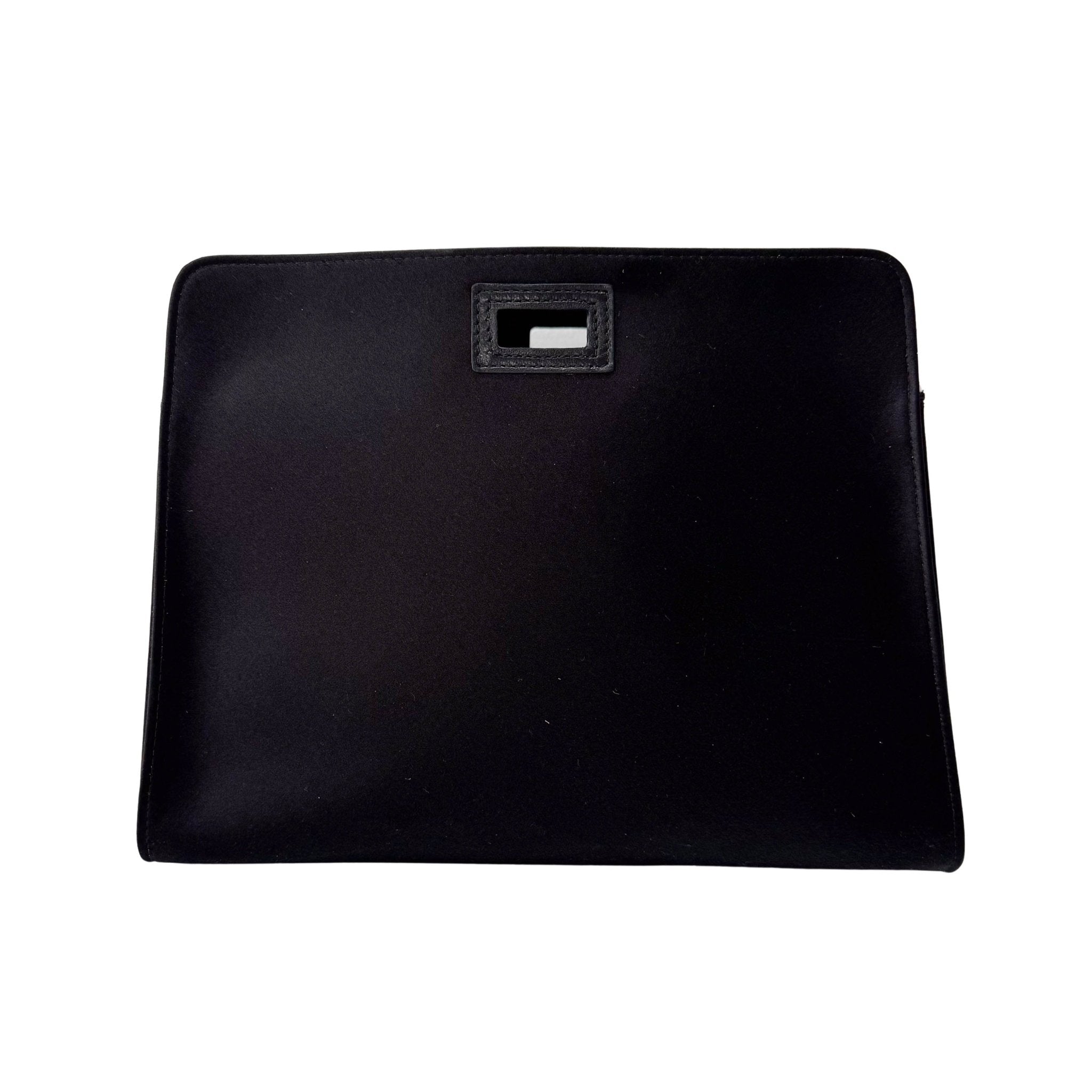 FENDI Peek - a - Boo Defender Black Satin Bag, in , Sold by HIVE PRELOVED - Clutch bags, Pouches,