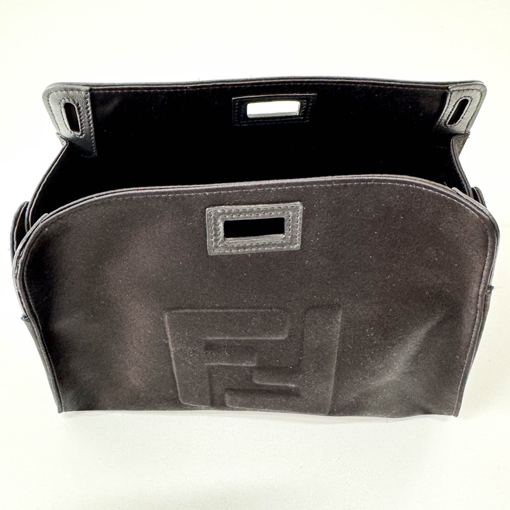 FENDI Peek - a - Boo Defender Black Satin Bag, in , Sold by HIVE PRELOVED - Clutch bags, Pouches,