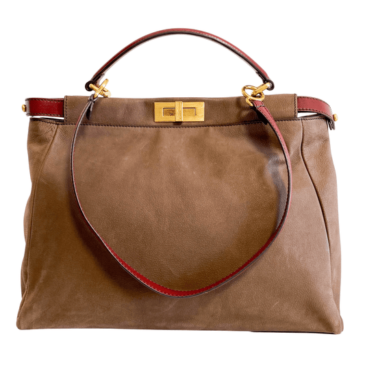 FENDI Peekaboo Brown Leather Handle Bag with Strap, in , Sold by HIVE PRELOVED - Handle Bags, Shoulder Bags,